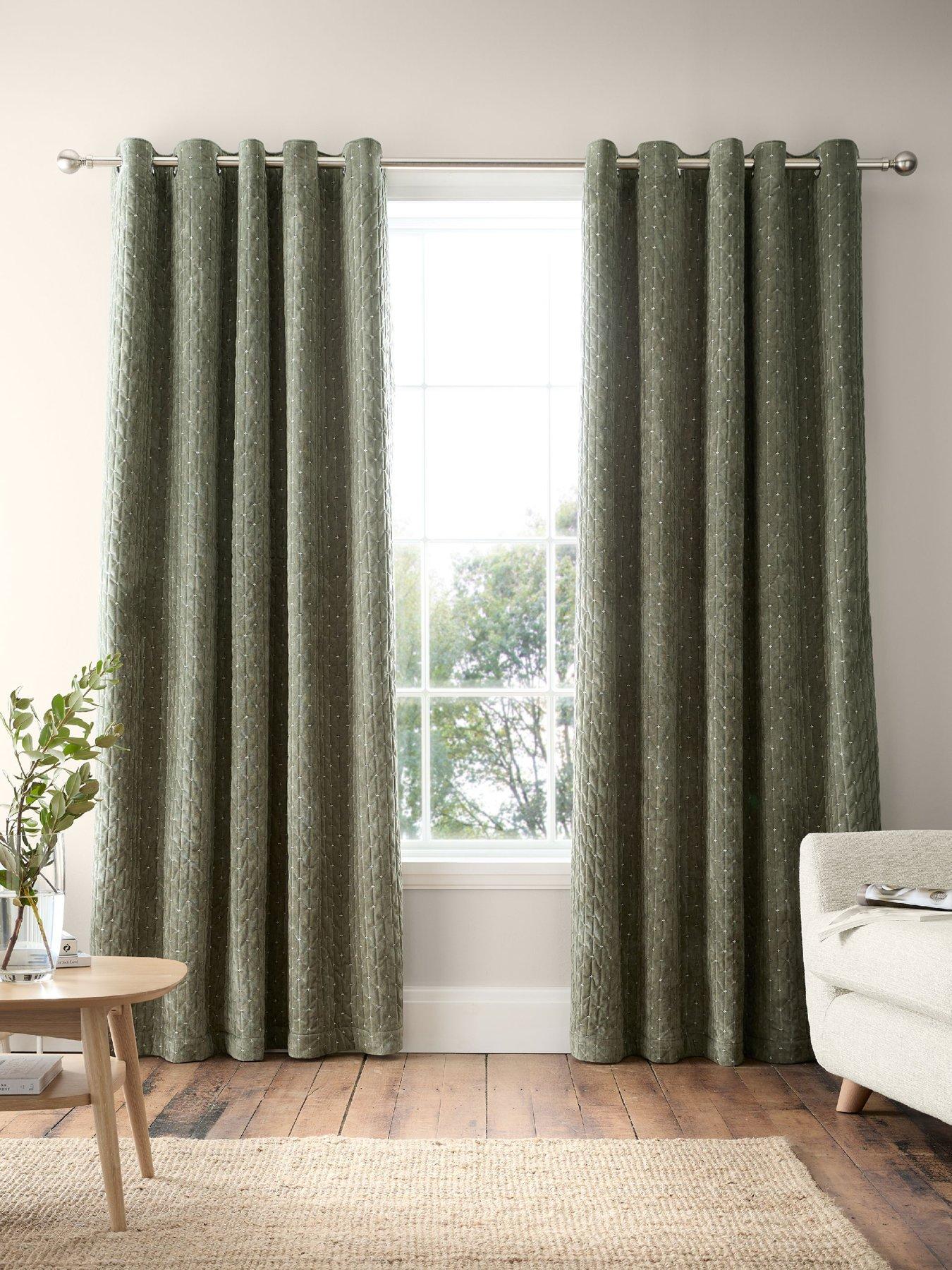 Bianca Fine Linens Attica Velvet Eyelet Curtains
