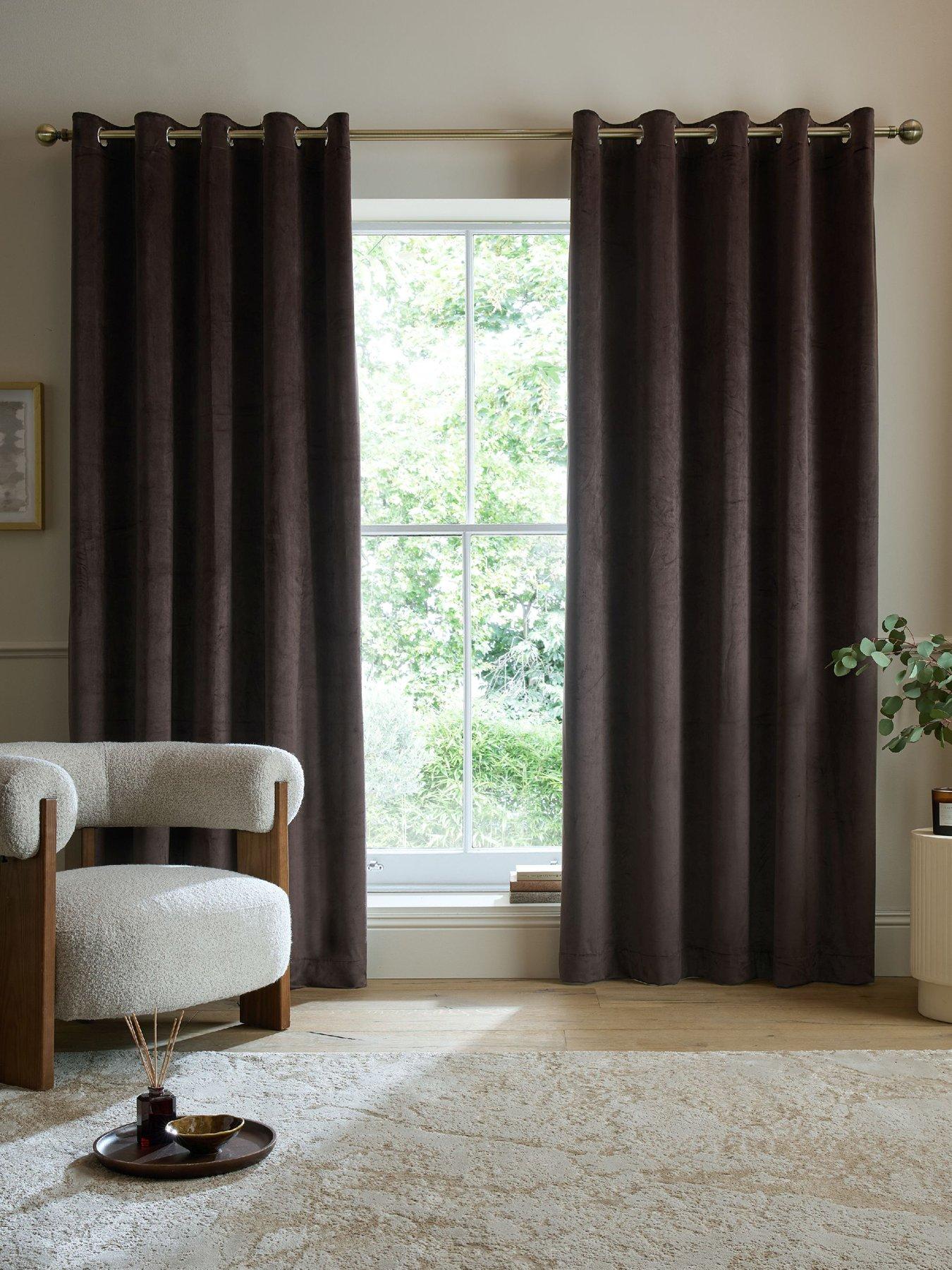Catherine Lansfield Super Thermal Blackout Matt Velour Eyelet Curtains