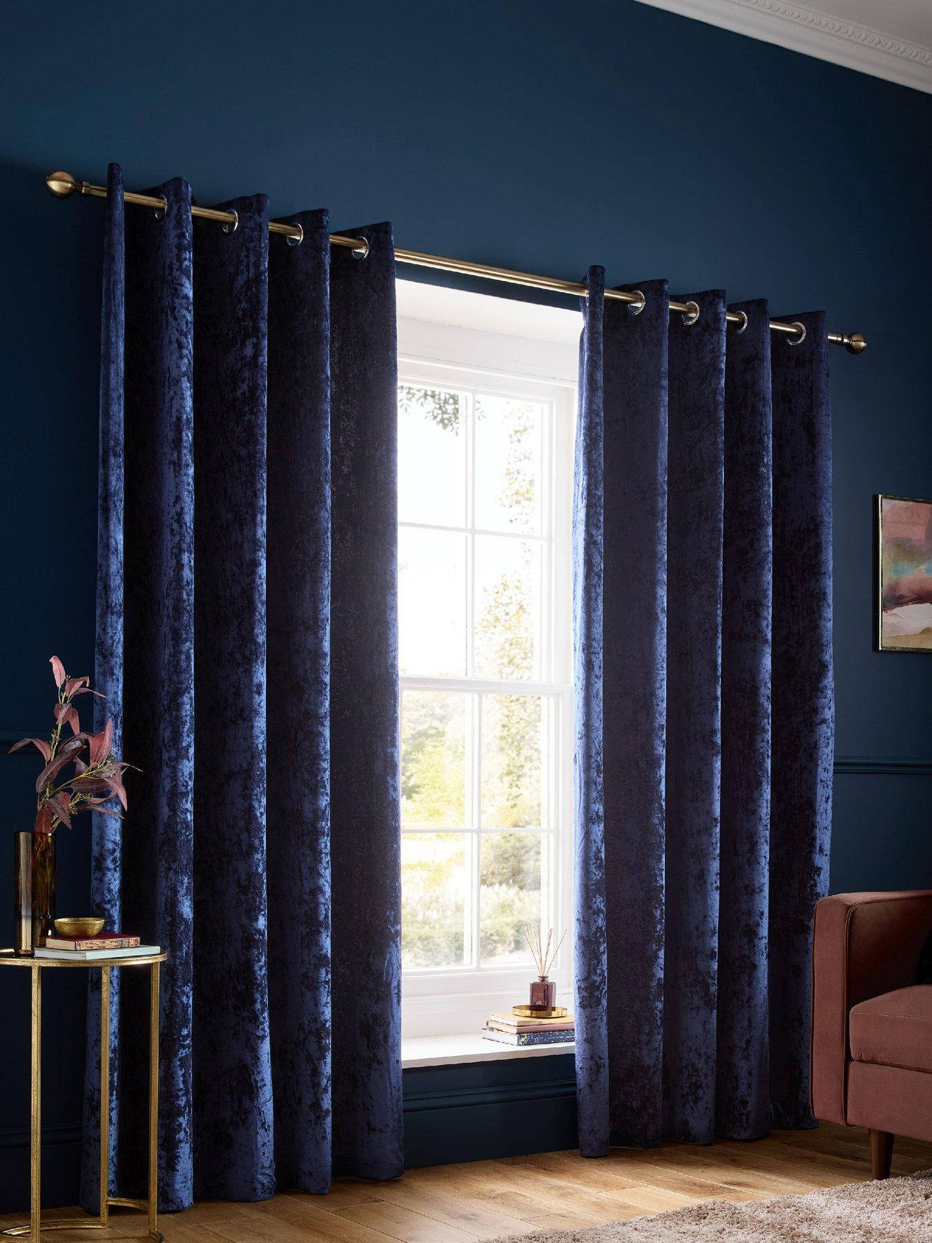 Catherine Lansfield Crushed Velvet Eyelet Curtains
