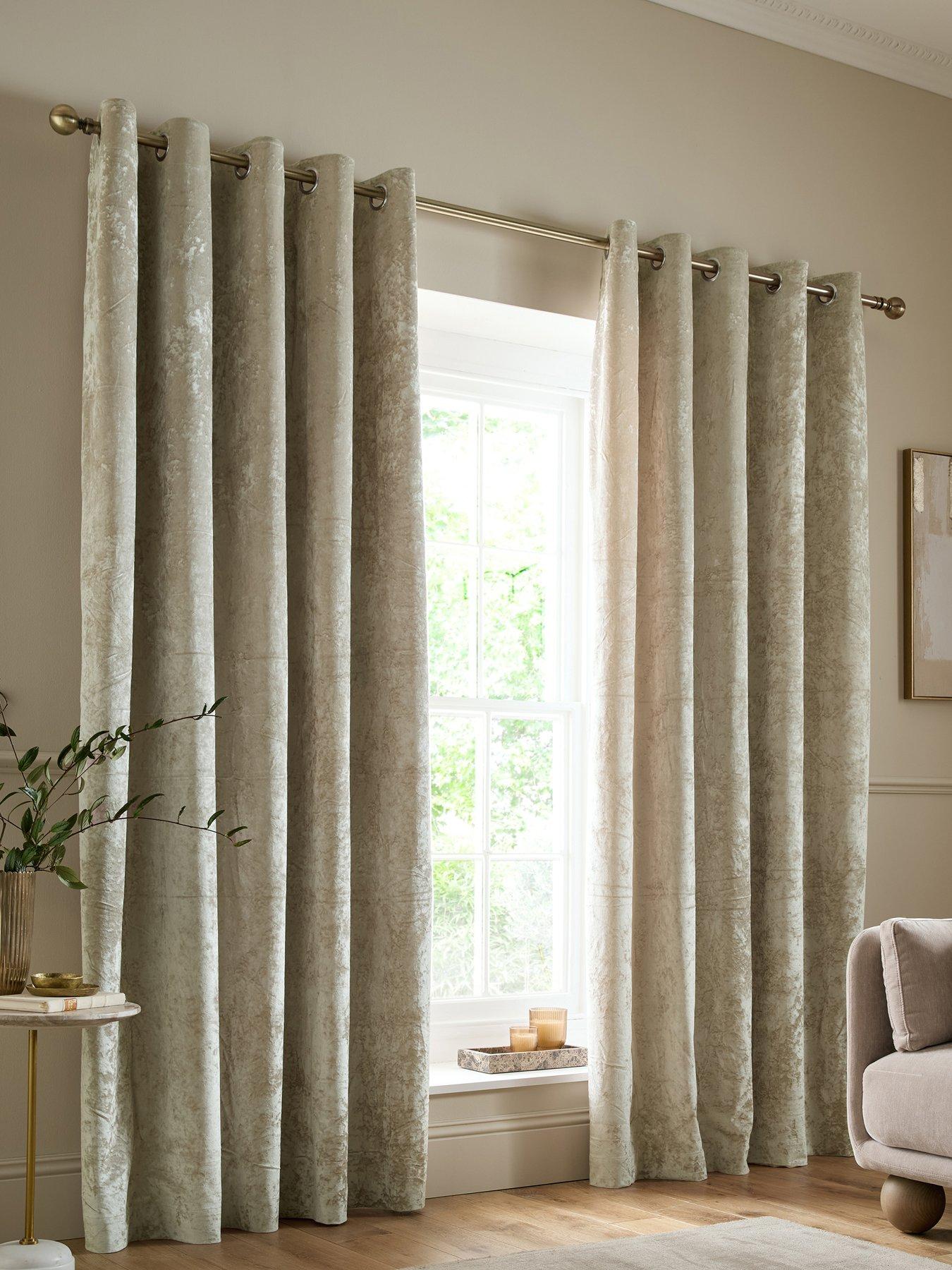 Catherine Lansfield Crushed Velvet Eyelet Curtains