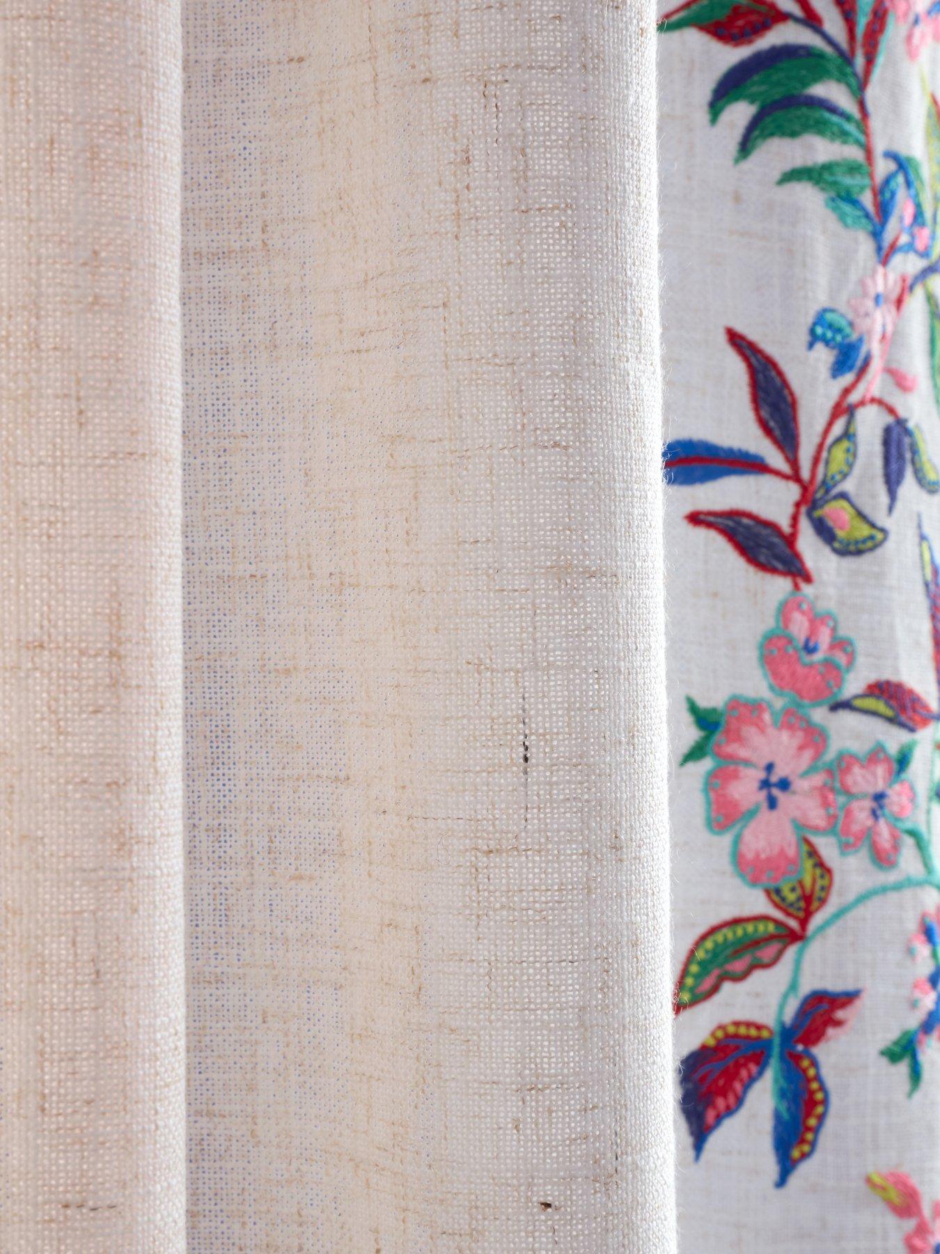 Image 5 of 5 of Sophie Robinson Flourish Floral Tab Top Voile Curtain Panel