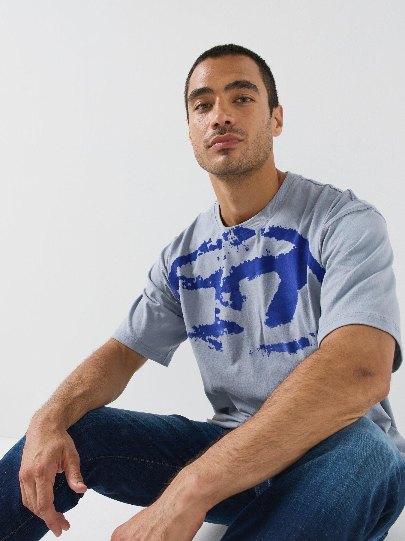 Image 5 of 5 of Diesel Relaxed Fit Back Graphic T-shirt - Grey
