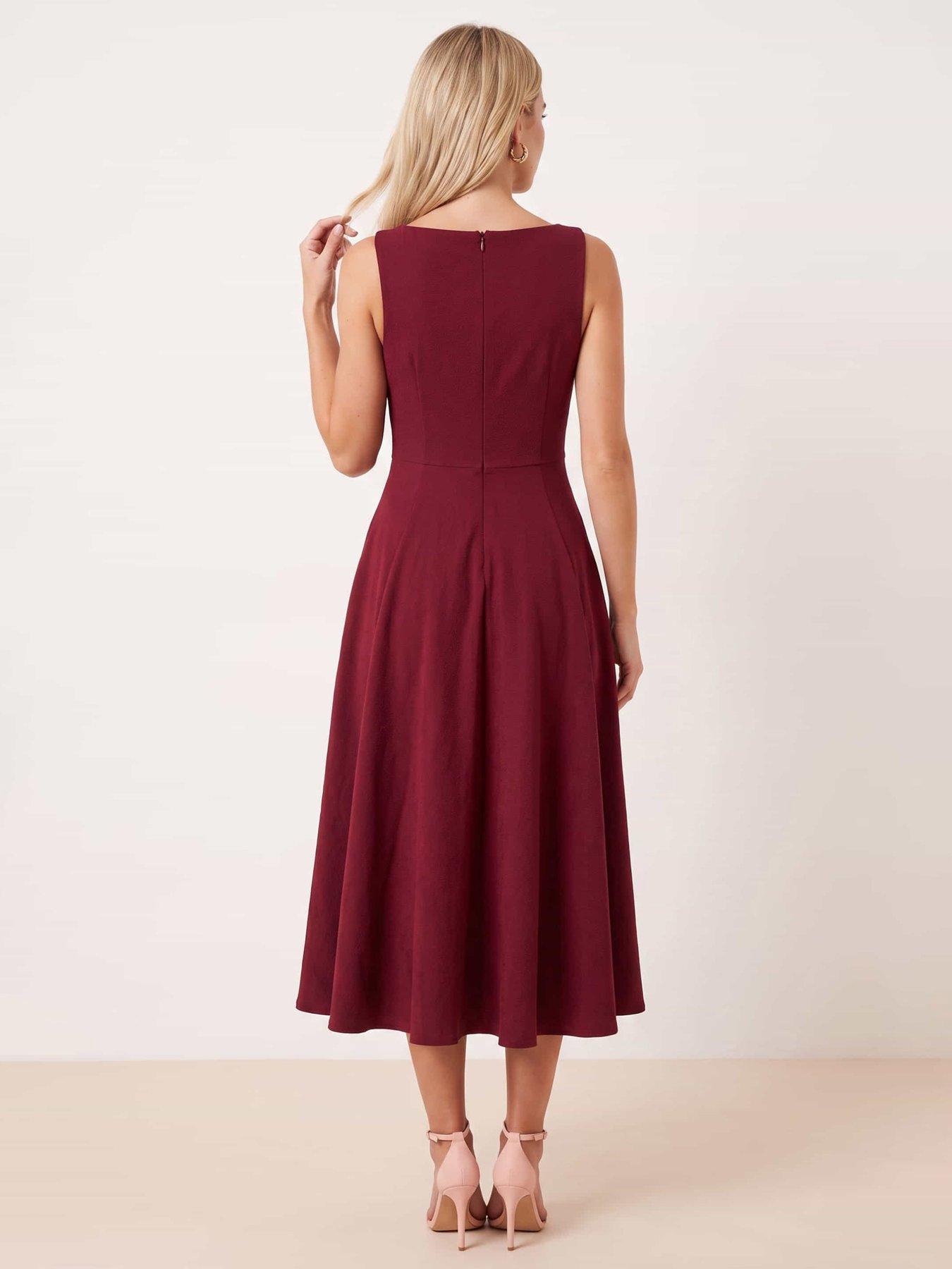 Image 2 of 4 of Style Cheat Womens Square Neck Fit And Flare Dress - Purple