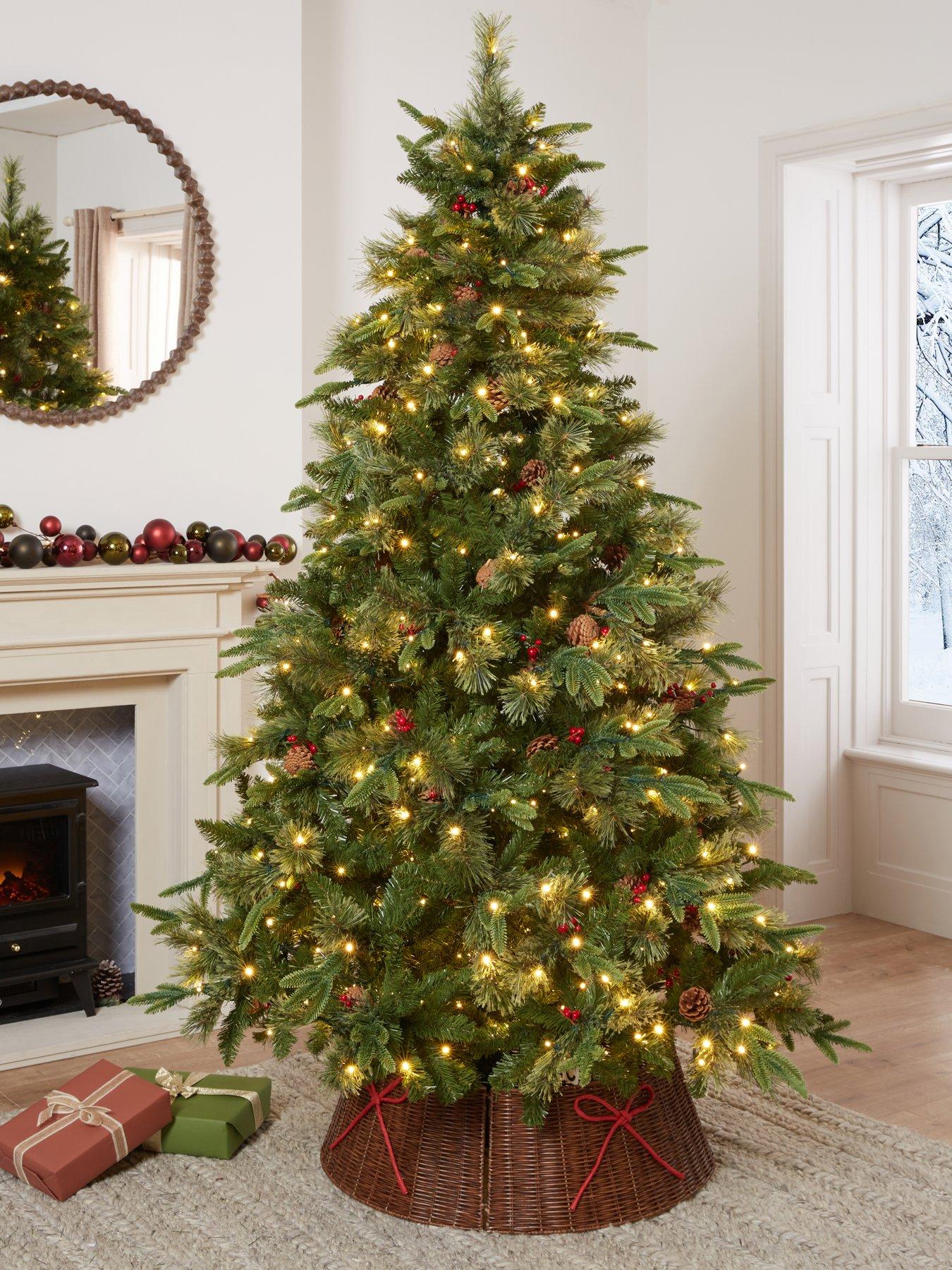 Image 1 of 7 of Festive 7ft Slim Pre-lit Colour Change Starlight Lake Fir Christmas Tree