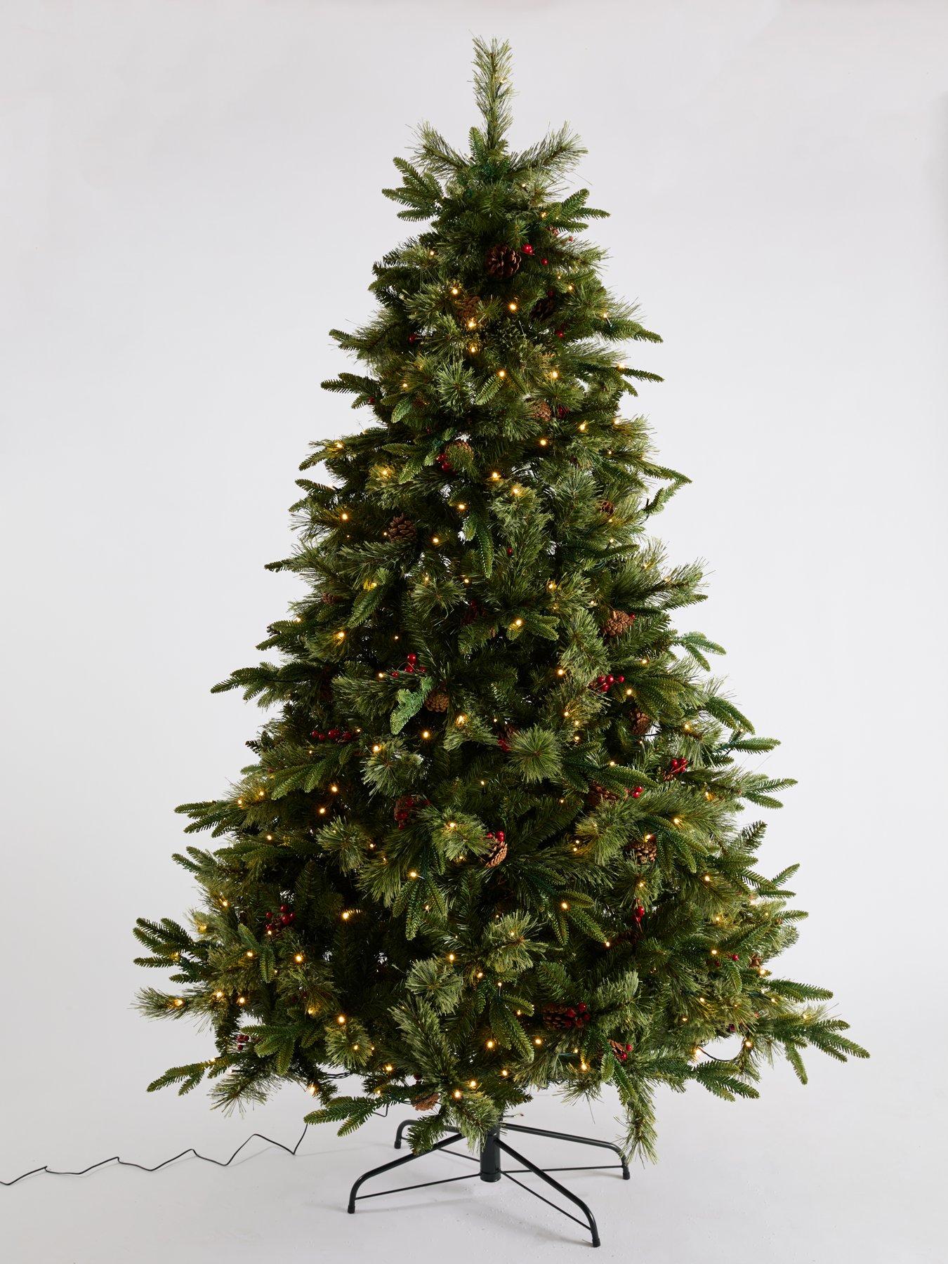 Image 3 of 7 of Festive 7ft Slim Pre-lit Colour Change Starlight Lake Fir Christmas Tree