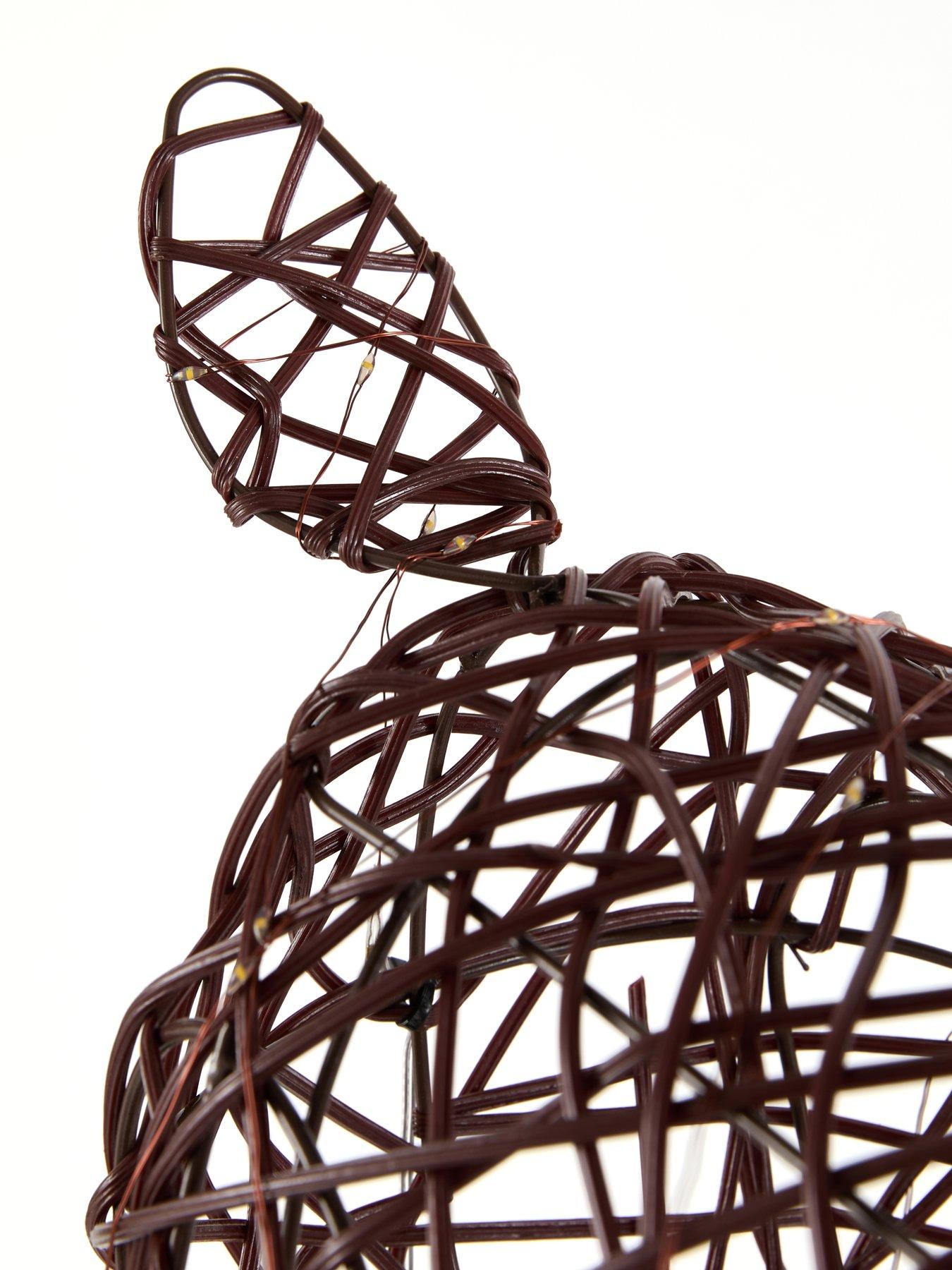 Image 6 of 7 of Festive Lit Reindeer With Red Bow - 80 Warm White Micro Led - Lead Length 30cm - 80cm Battery Operated