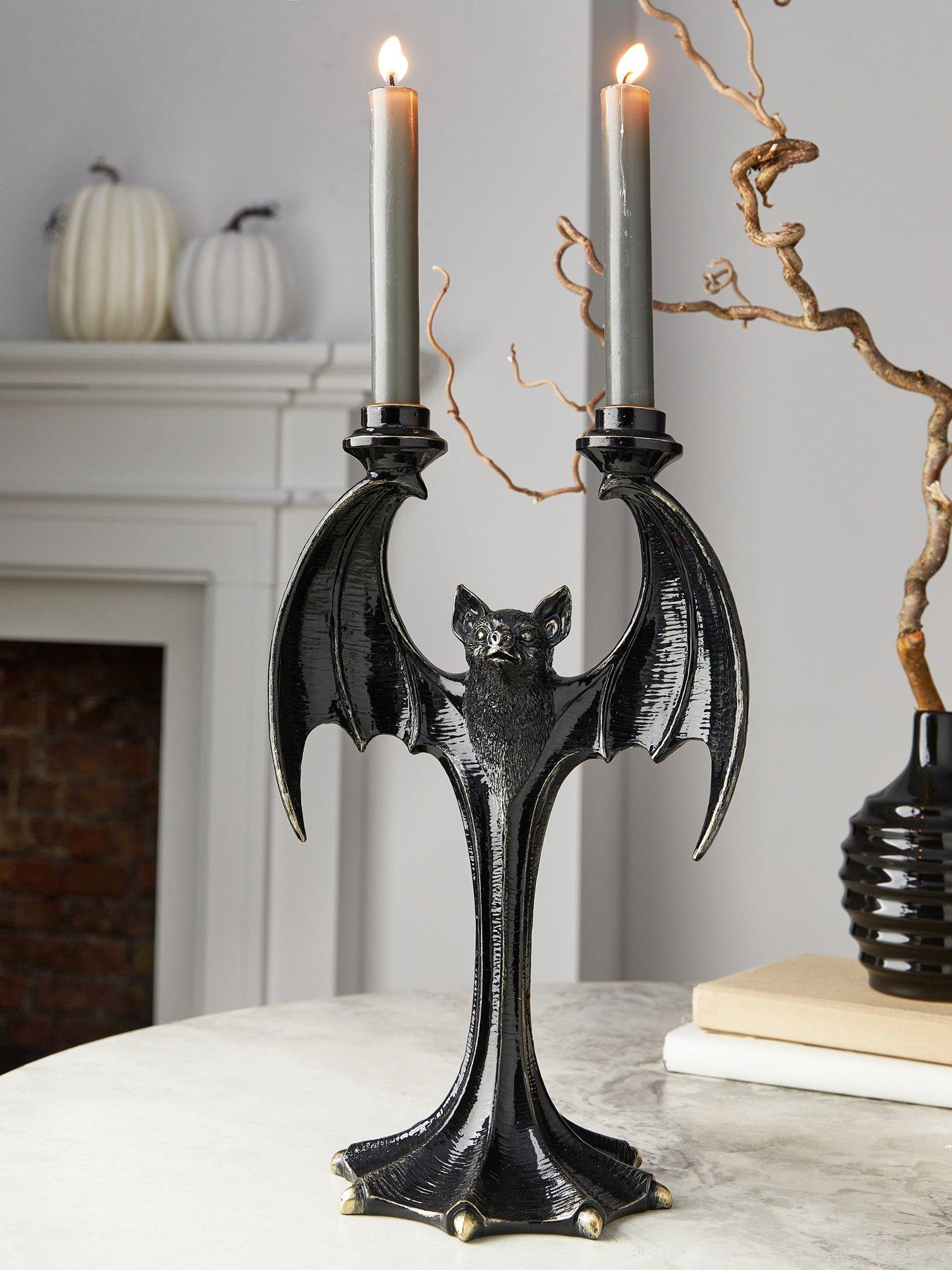 Image 1 of 7 of Festive Polyresin Bat Candle Stick