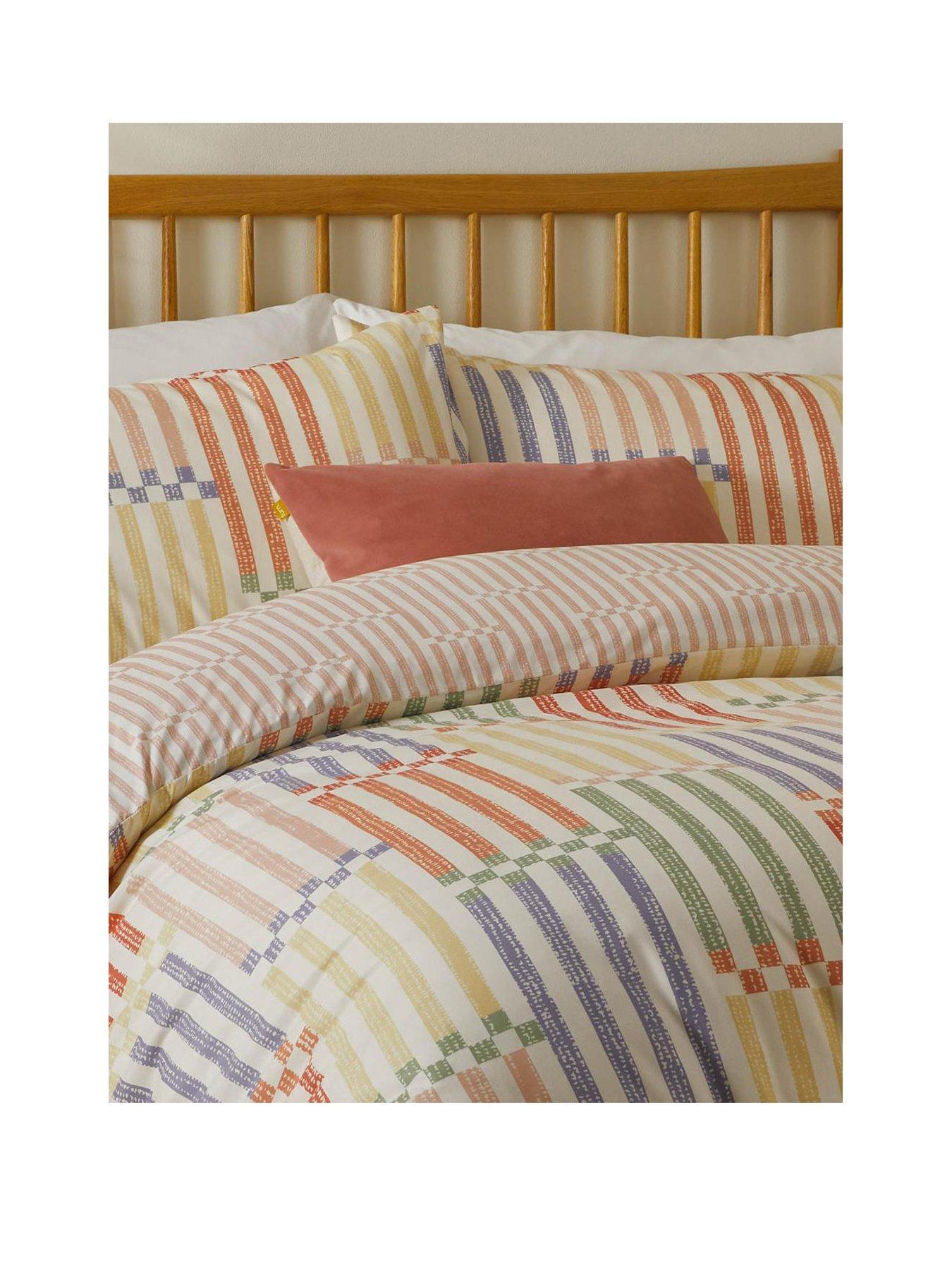 Image 2 of 3 of Duvet Day Madison Stripe Soft Touch Duvet Set Multi/Apricot