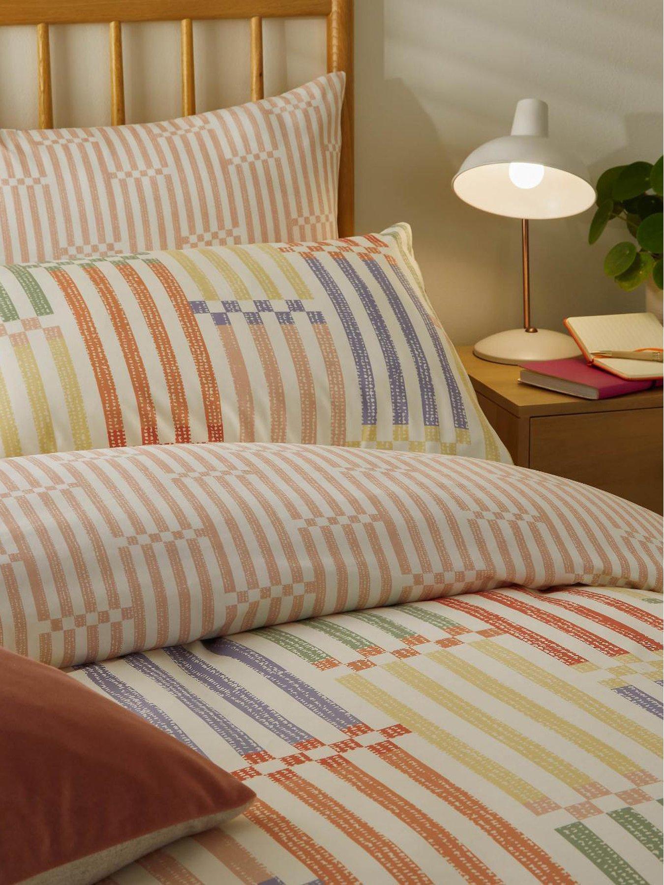 Image 3 of 3 of Duvet Day Madison Stripe Soft Touch Duvet Set Multi/Apricot