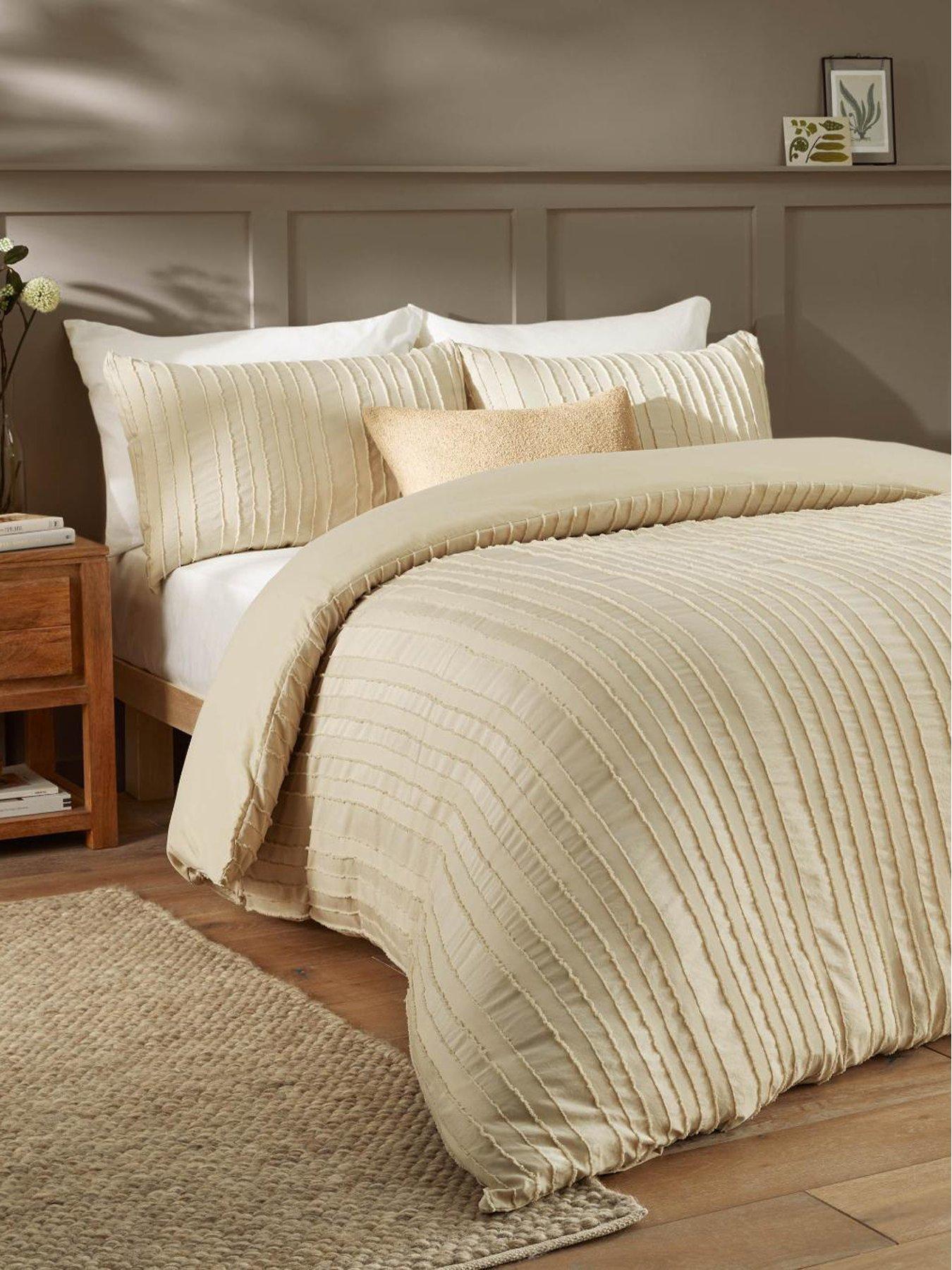Image 1 of 3 of Duvet Day Harrison Stripe Soft Tufted Duvet Set Linen