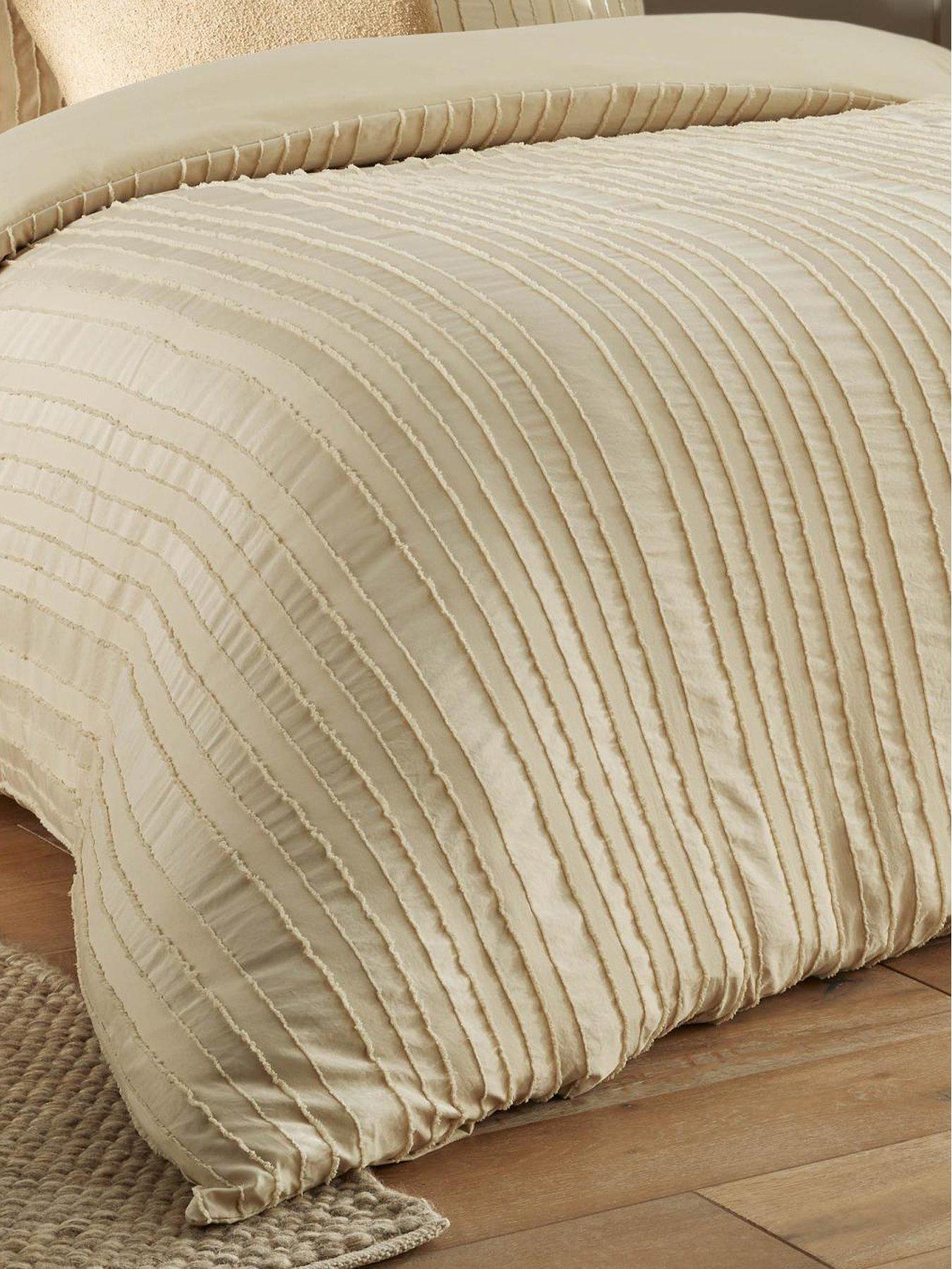 Image 3 of 3 of Duvet Day Harrison Stripe Soft Tufted Duvet Set Linen