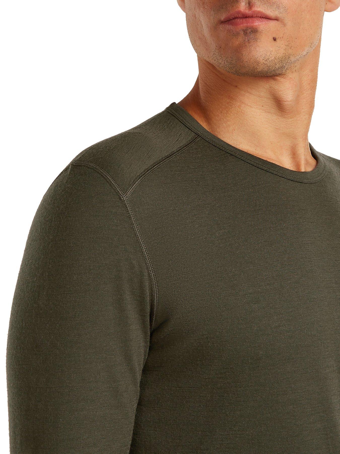 Image 4 of 4 of Icebreaker Mens 200 Oasis Long Sleeve Crew Baselayer Top - Khaki
