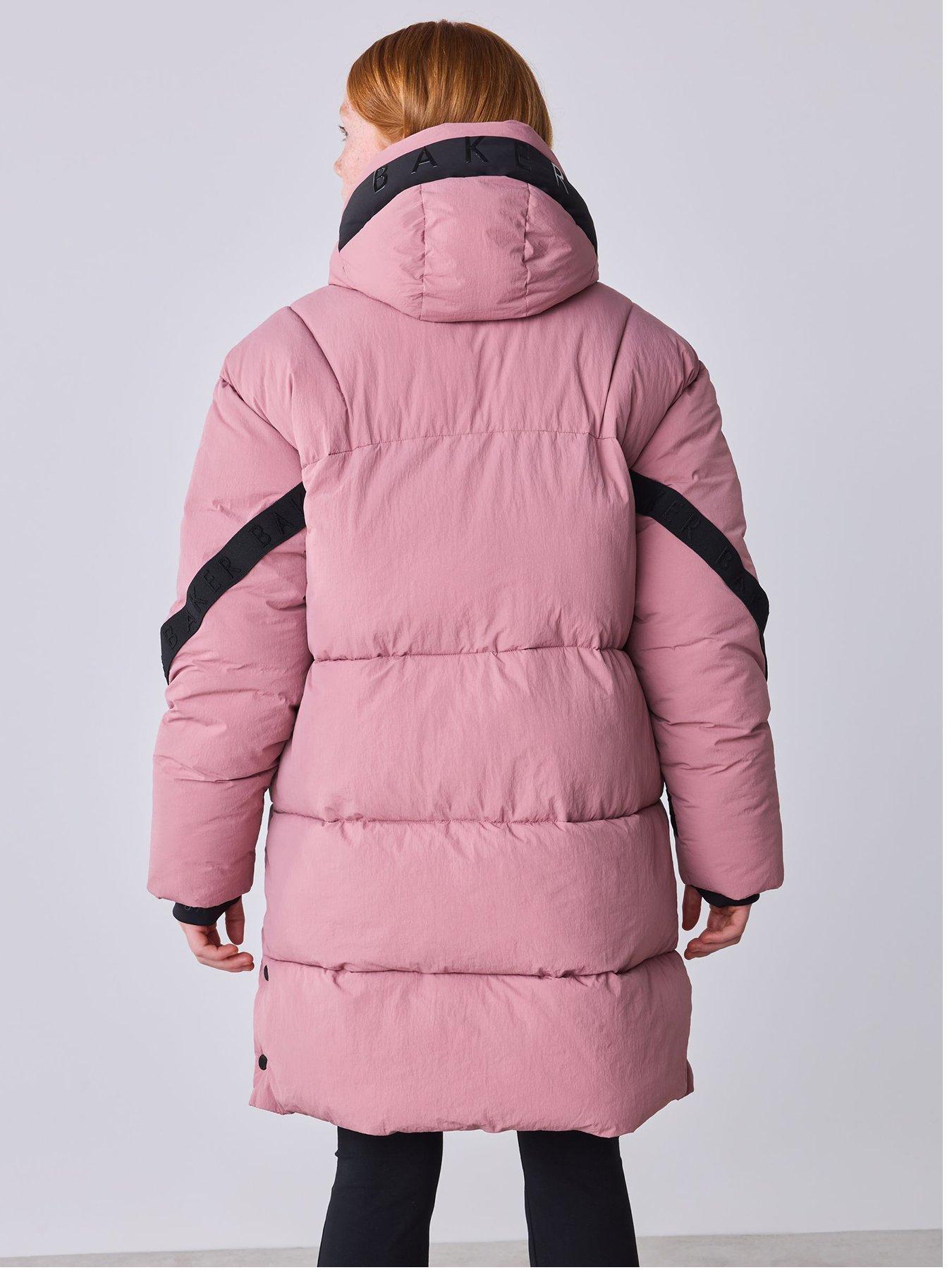 Image 3 of 7 of Ted Baker Girls Shower Resistant Longline Padded Coat - Pink