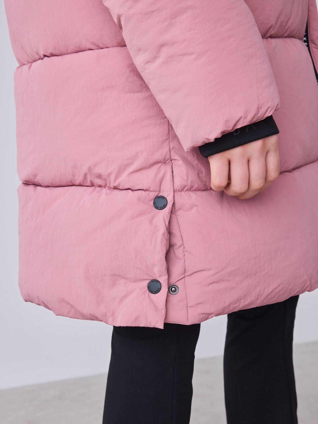 Image 5 of 7 of Ted Baker Girls Shower Resistant Longline Padded Coat - Pink