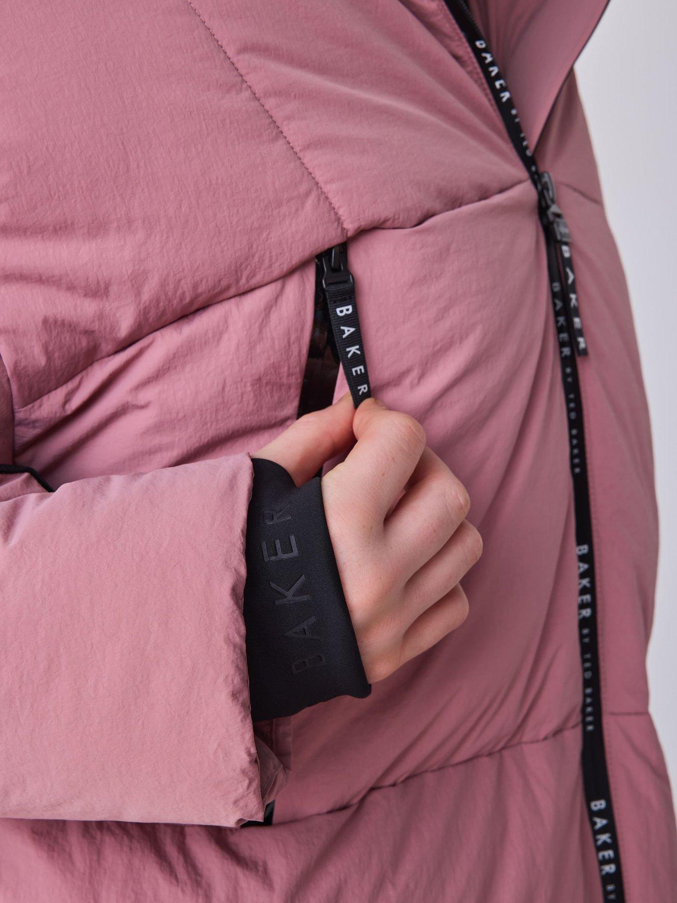 Image 6 of 7 of Ted Baker Girls Shower Resistant Longline Padded Coat - Pink