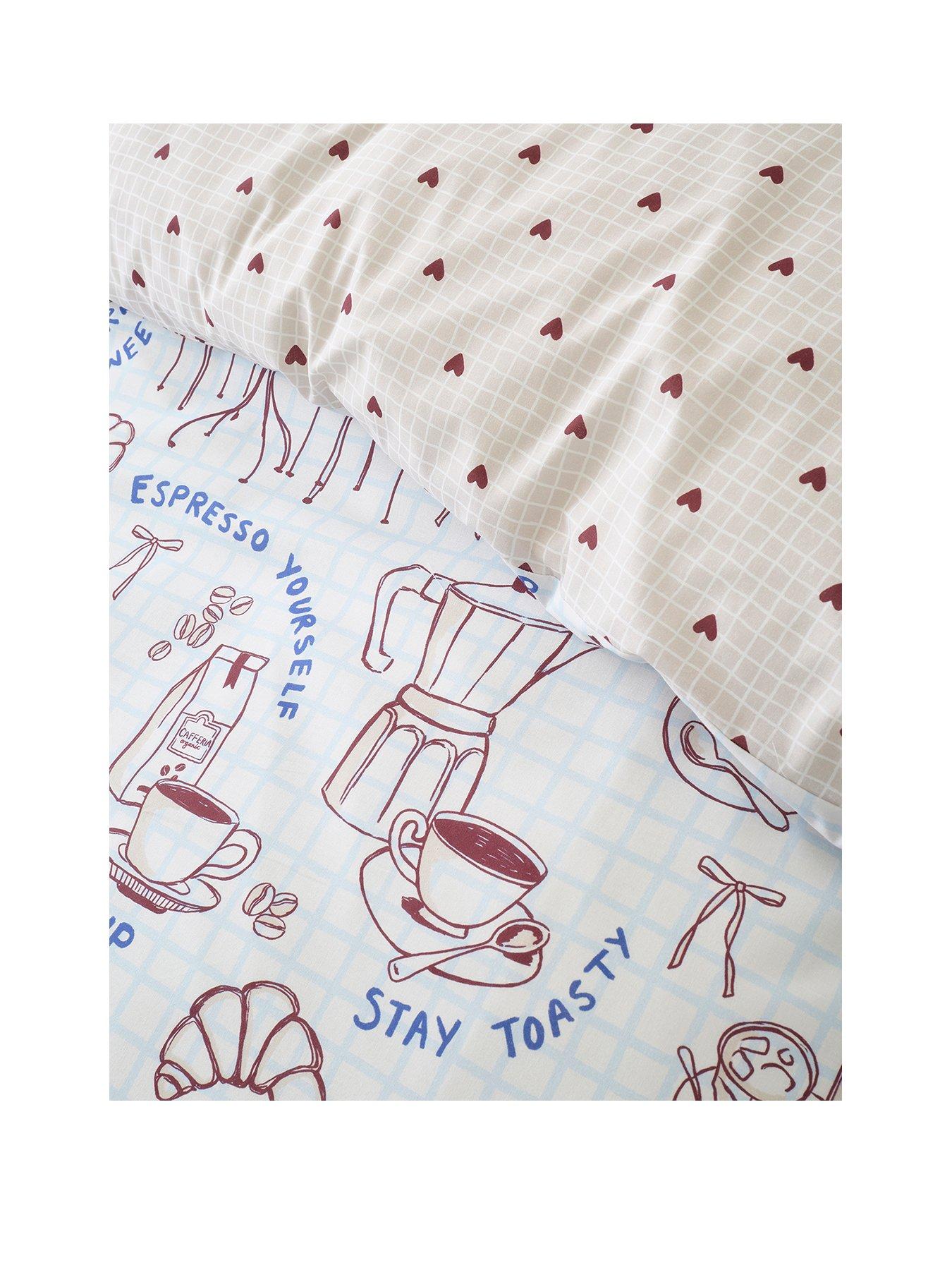 Image 2 of 5 of Fusion Coffee Club Duvet Cover Set in Blue