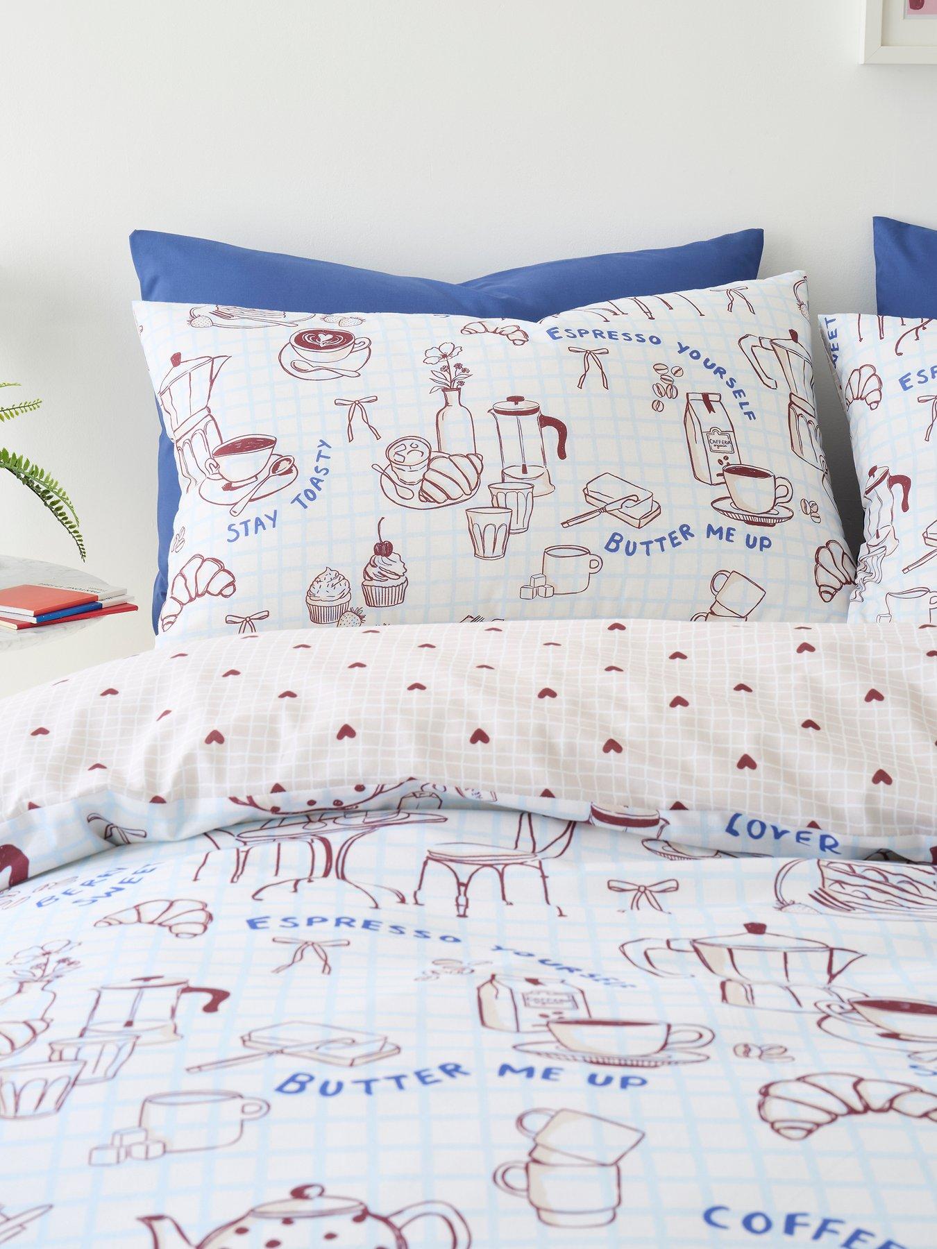 Image 3 of 5 of Fusion Coffee Club Duvet Cover Set in Blue
