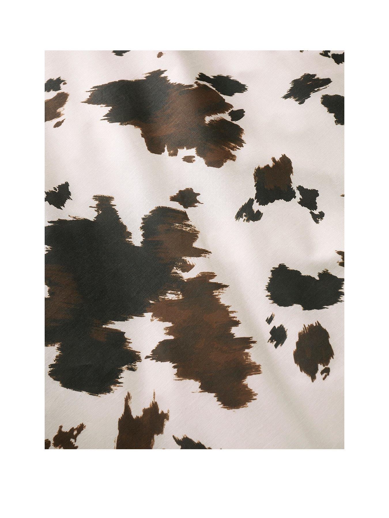 Image 2 of 5 of Fusion Cow Print Duvet Cover Set in Natural