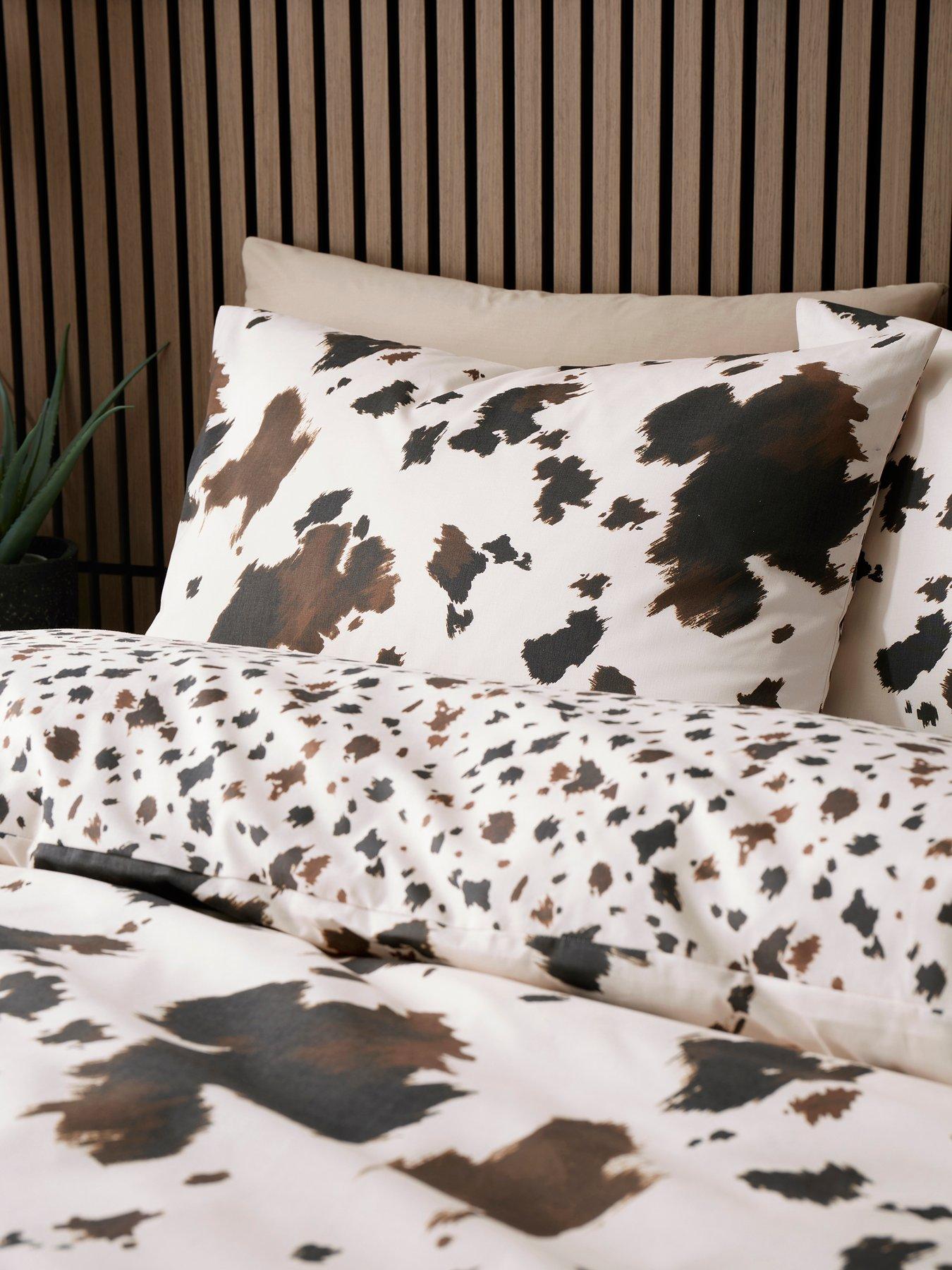 Image 3 of 5 of Fusion Cow Print Duvet Cover Set in Natural