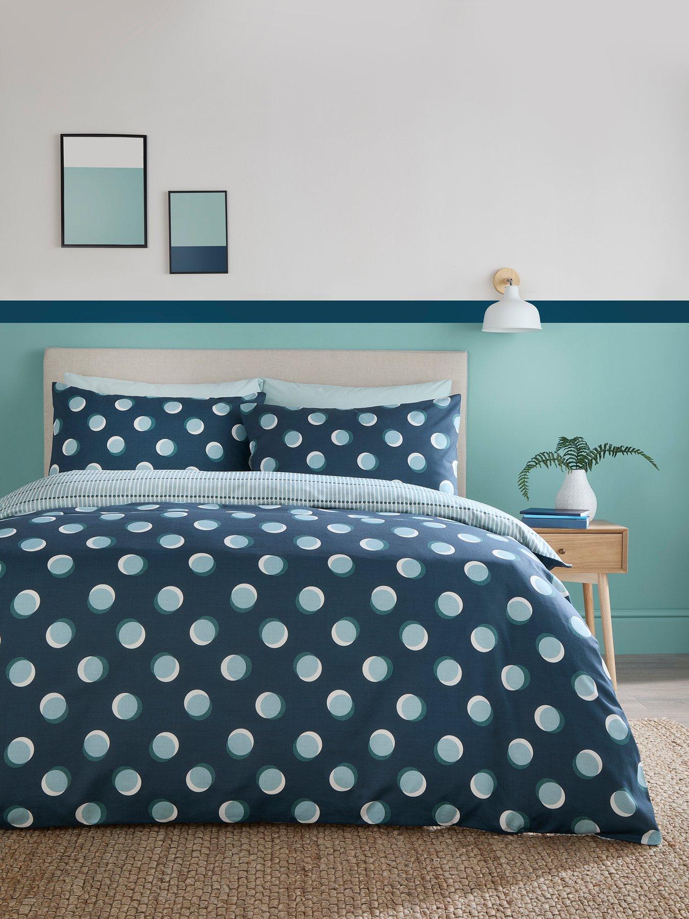 Fusion Polka Spot Duvet Cover Set in Blue