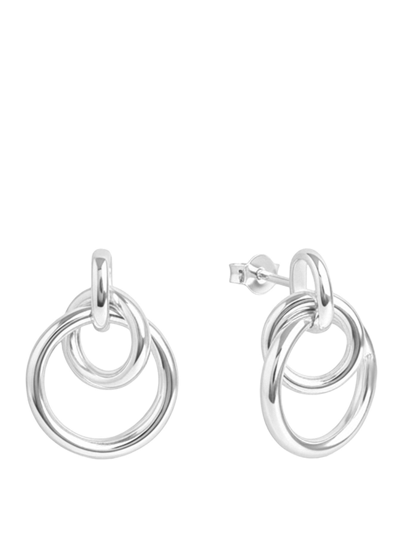 Image 1 of 5 of The Love Collection Sterling Silver Interlocking Ring Droppers