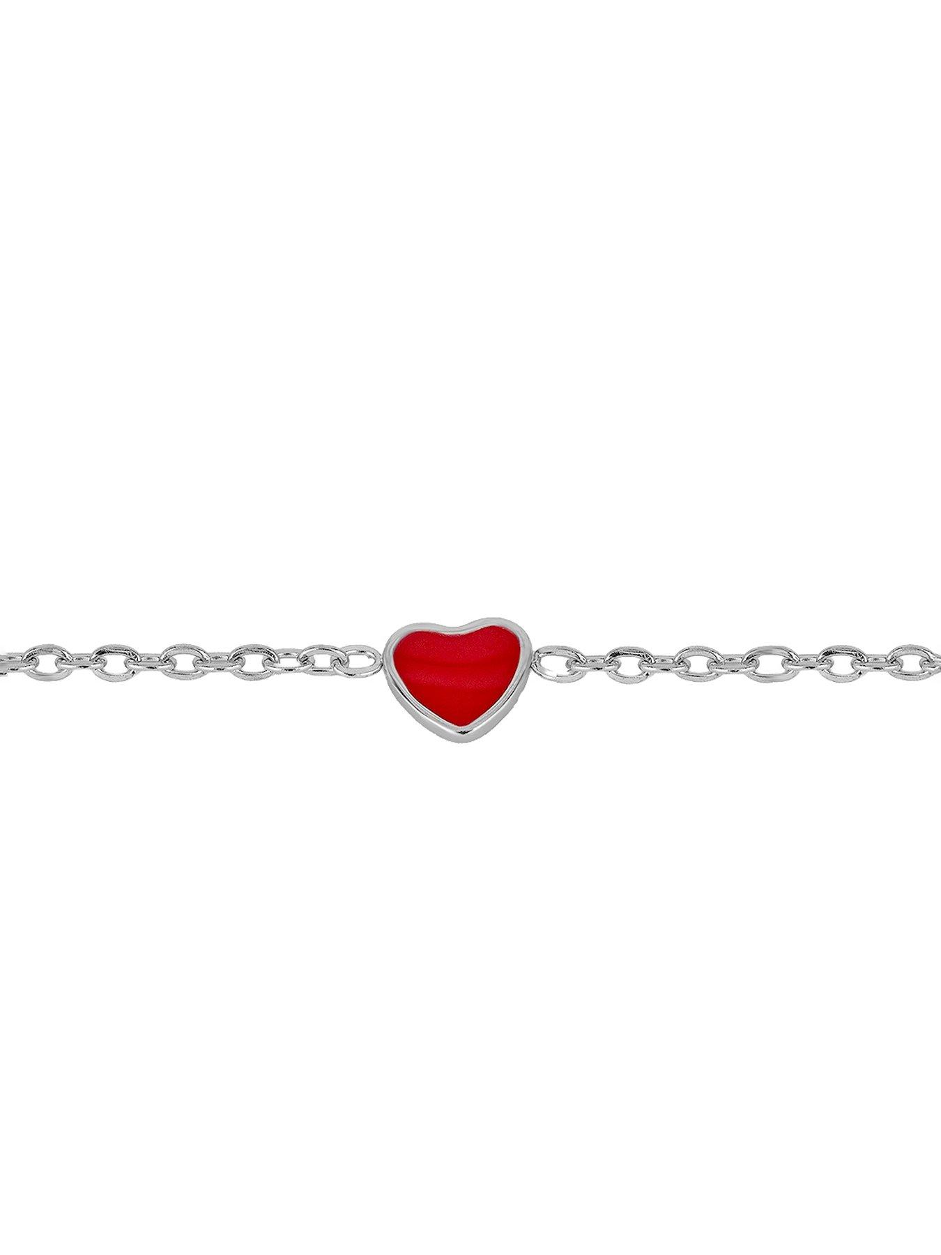 Image 3 of 5 of The Love Collection Stainless Steel Red Heart Enamel Bracelet