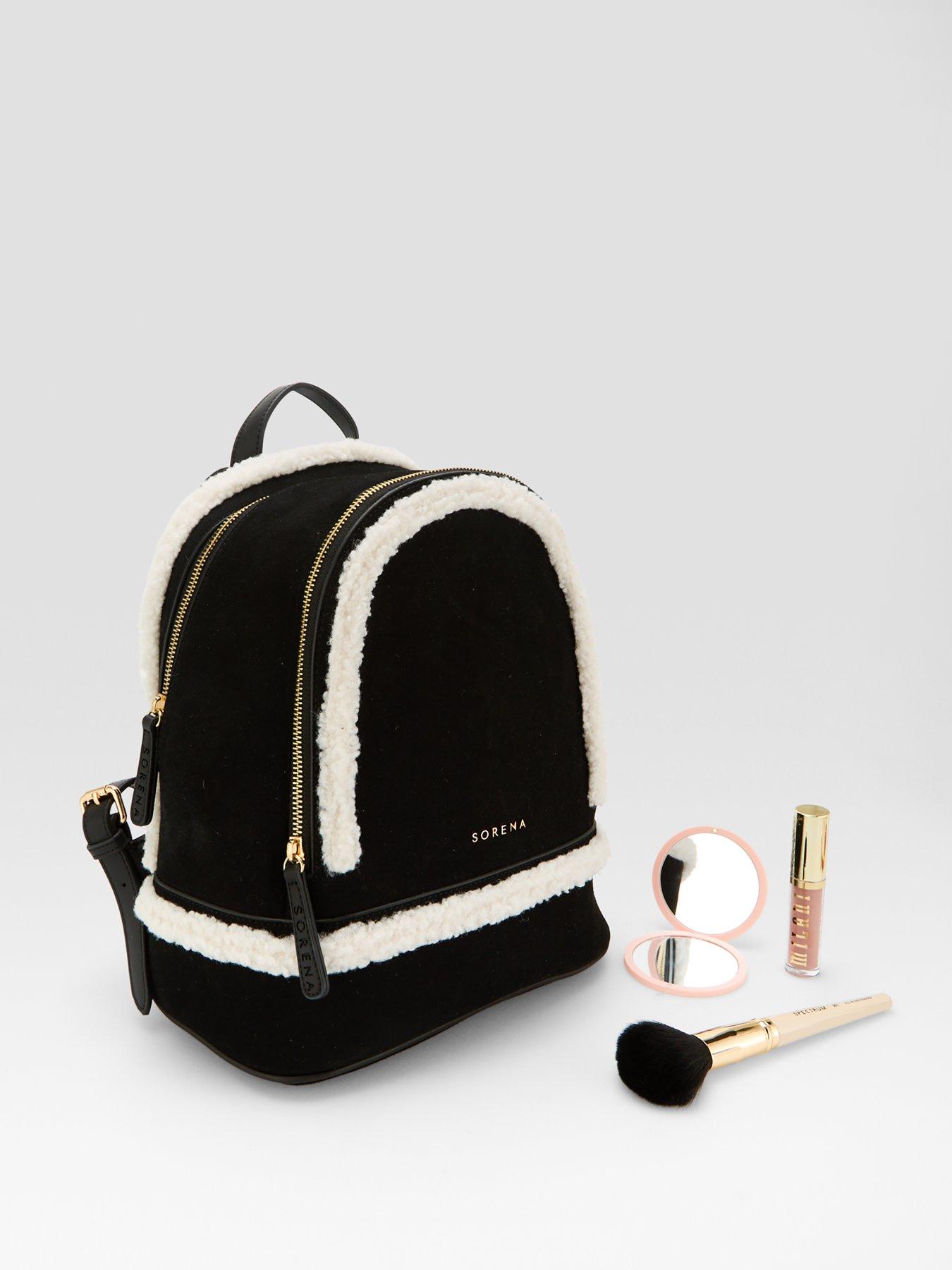 Image 3 of 6 of Sorena Valentina Suede Backpack - Black