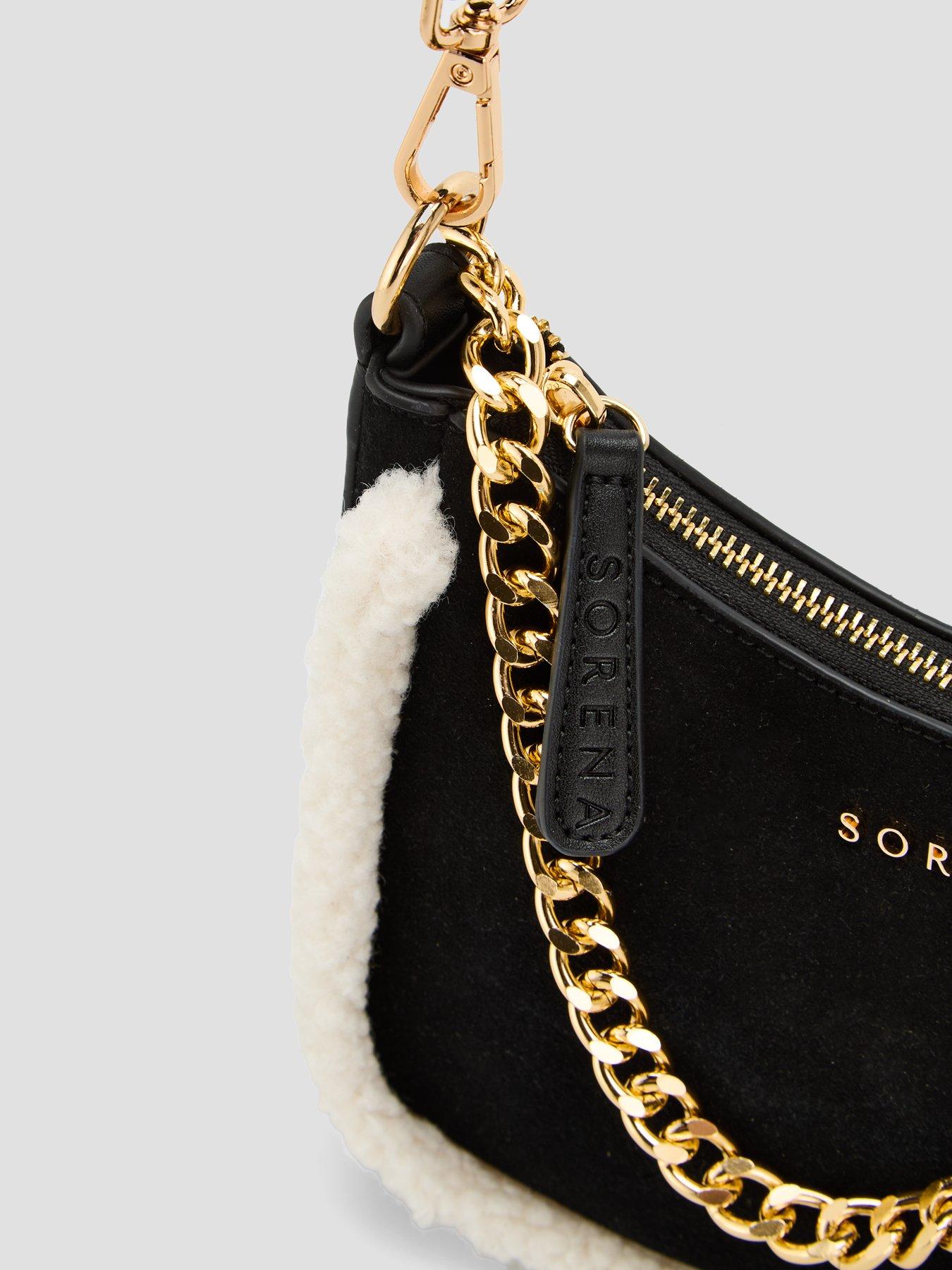 Image 5 of 5 of Sorena Valentina Suede Crossbody Bag - Black