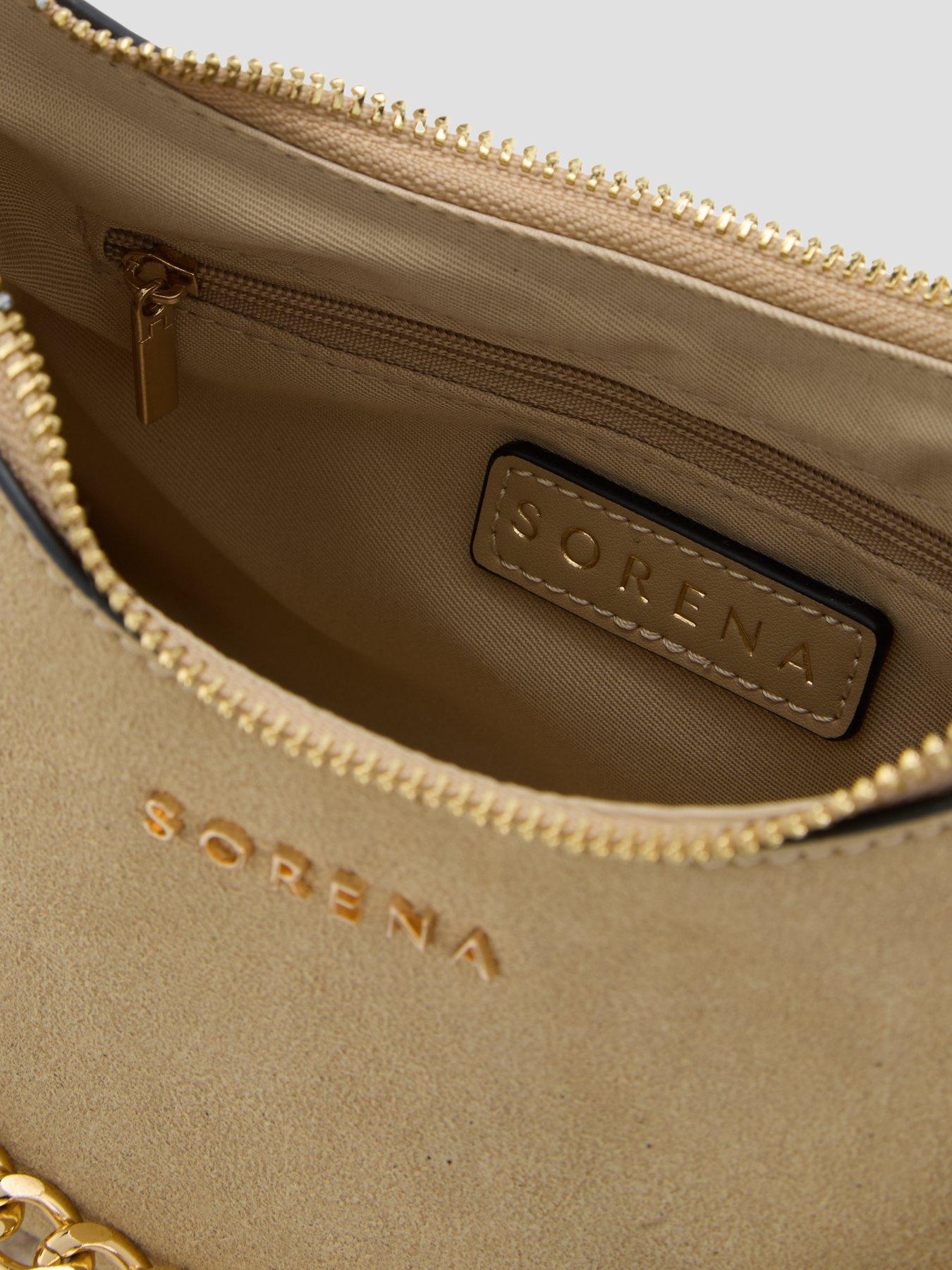 Image 5 of 5 of Sorena Valentina Suede Crossbody Bag - Beige