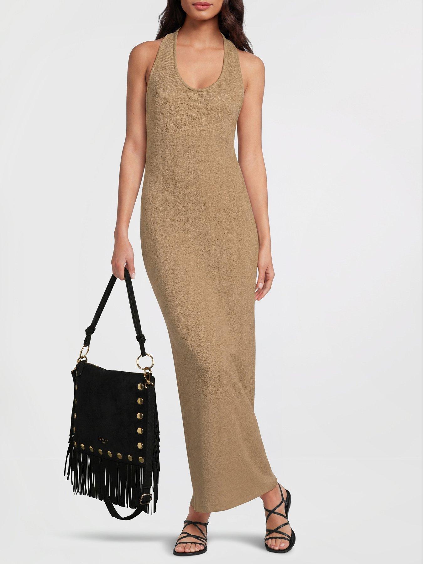 Image 2 of 5 of Sorena Simona Suede Crossbody Bag - Black