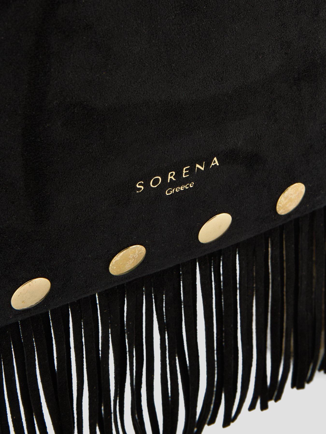 Image 4 of 5 of Sorena Simona Suede Crossbody Bag - Black