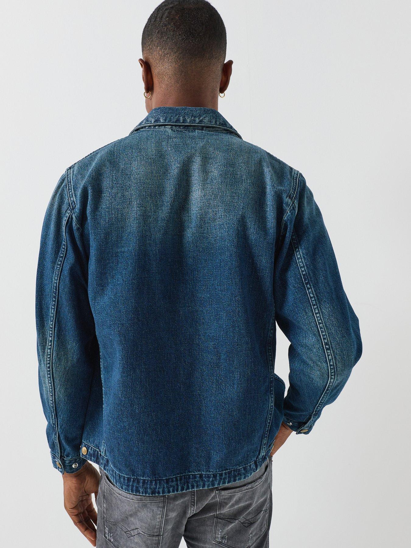 Image 2 of 5 of Replay Mens Relaxed Fit Lightly Lined Denim Jacket - Blue
