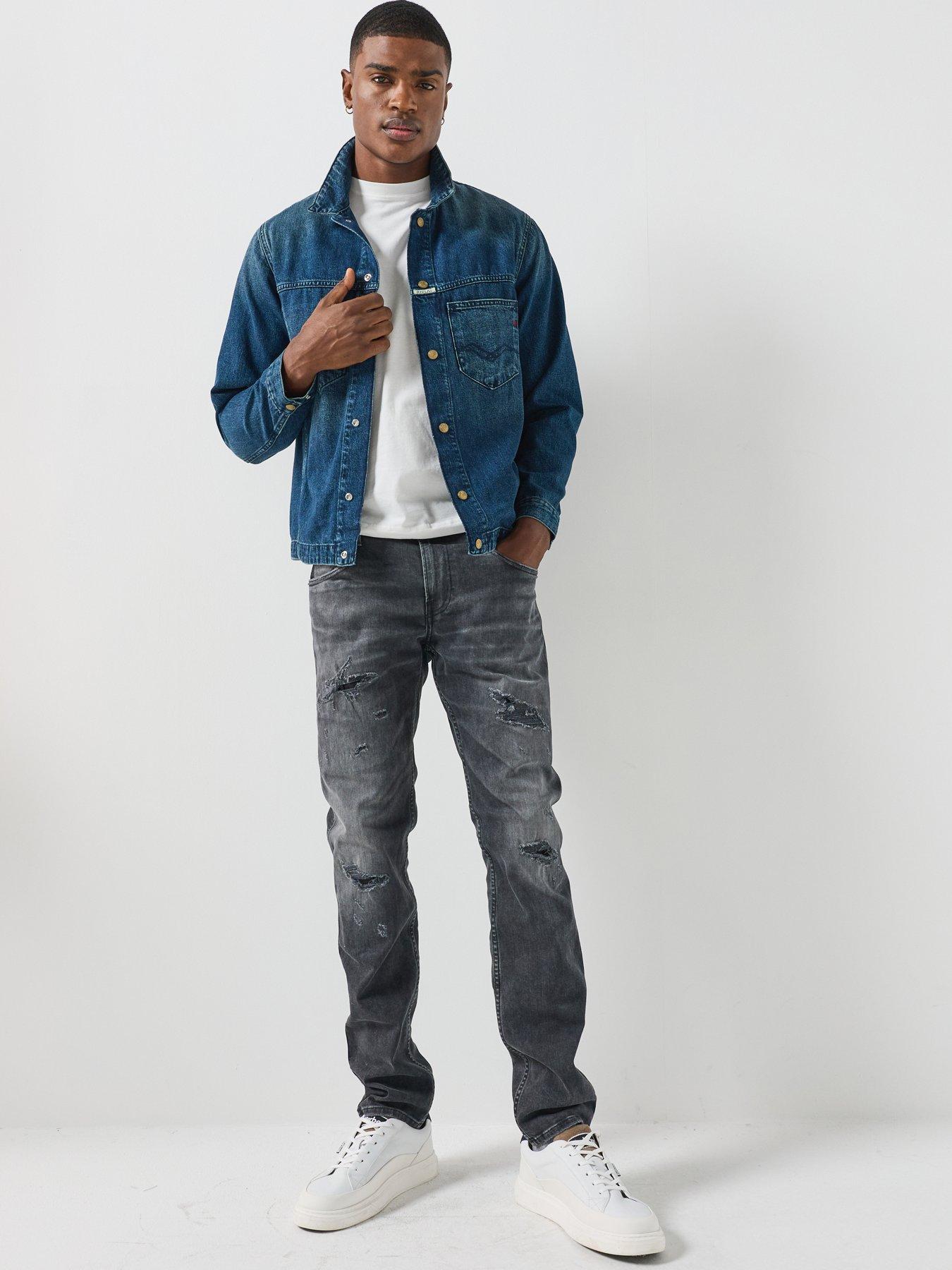 Image 3 of 5 of Replay Mens Relaxed Fit Lightly Lined Denim Jacket - Blue