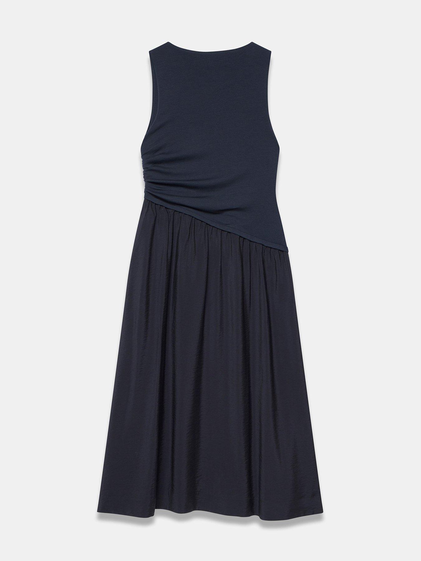 Image 6 of 6 of Mint Velvet Navy Asymmetric Waist Midi Dress - Blue