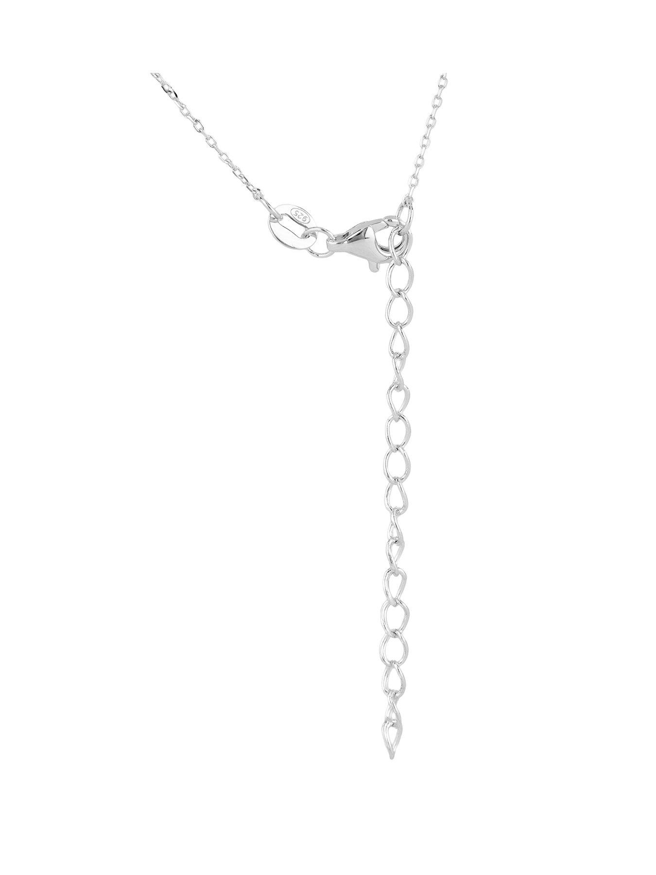 Image 3 of 6 of The Love Collection Womens CZ Set Heart Personalised Necklace - Silver