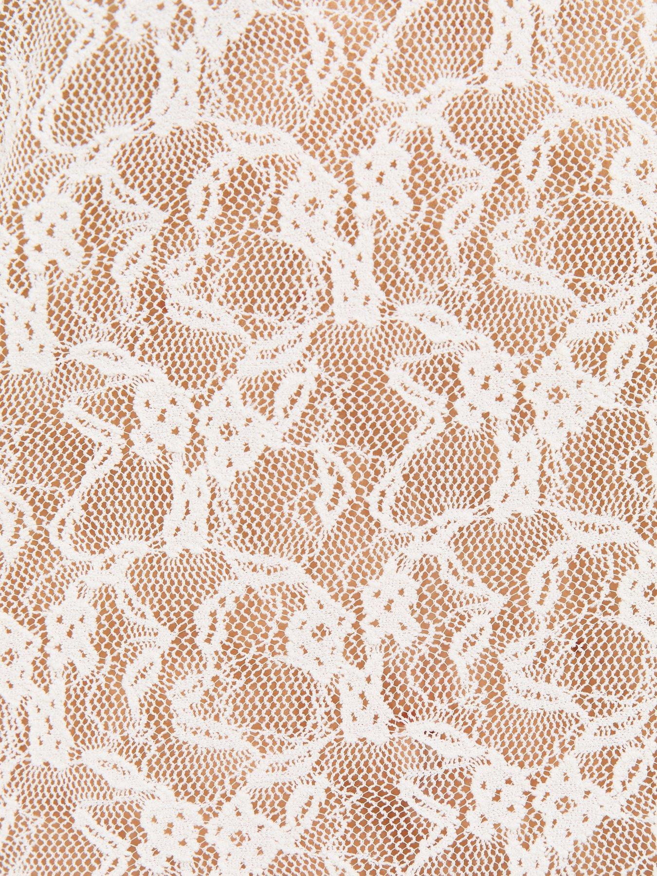 Image 4 of 5 of New Look Oversized Lace Boxy Fit Top - Cream