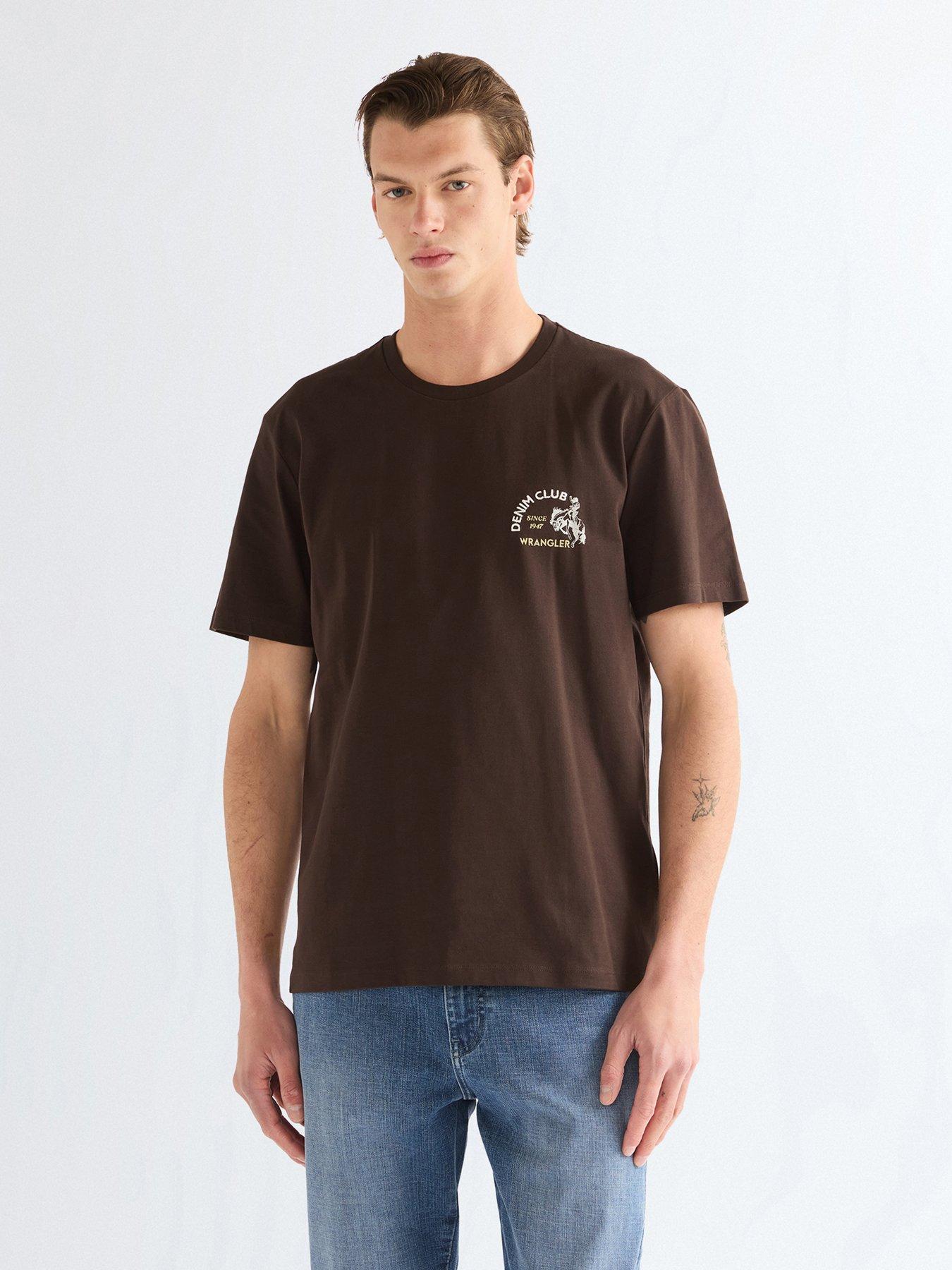 Image 1 of 5 of Wrangler Wrangler Small Graphic Short Sleeve T-shirt - Brown