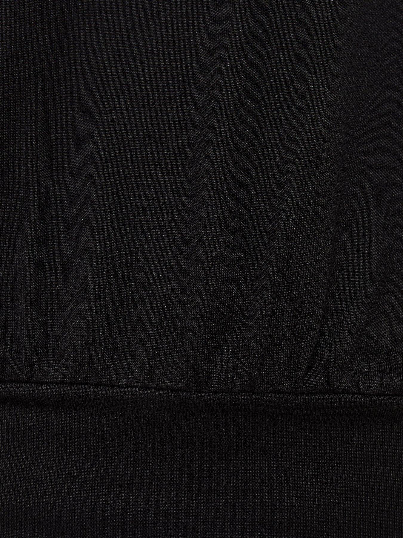Image 5 of 6 of New Look Womens Lace Trim Batwing Sleeve Soft Touch Top - Black