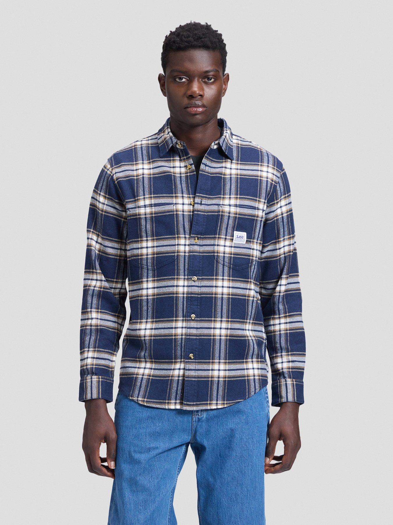 Image 1 of 5 of Lee Workwear Flannel Long Shirt - Dark Blue