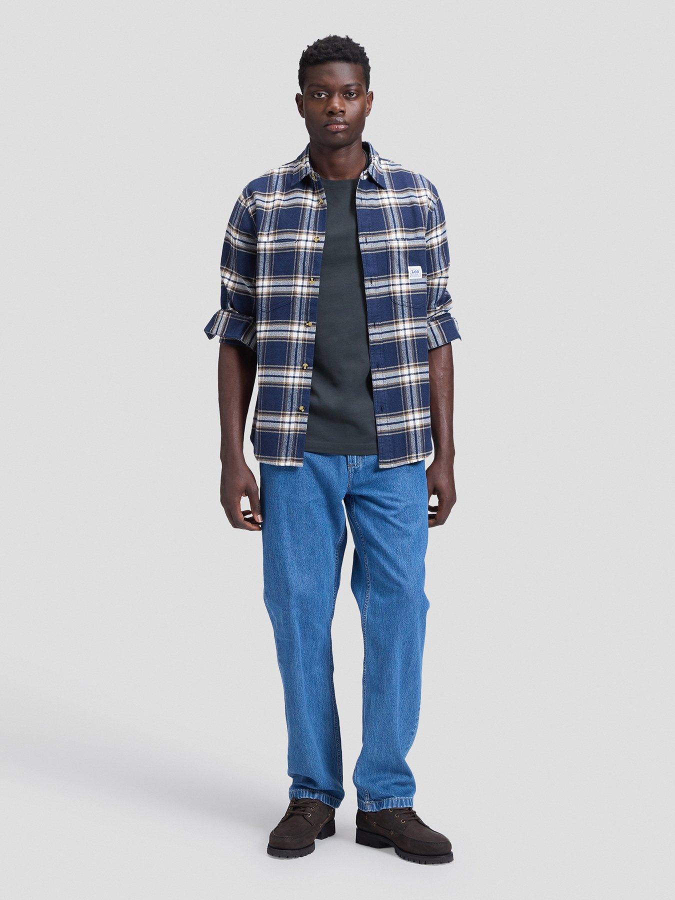Image 3 of 5 of Lee Workwear Flannel Long Shirt - Dark Blue
