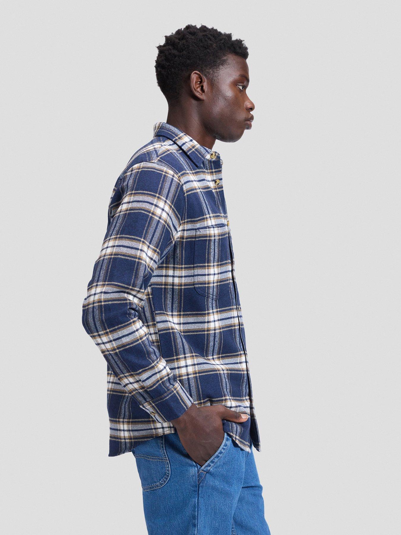 Image 4 of 5 of Lee Workwear Flannel Long Shirt - Dark Blue