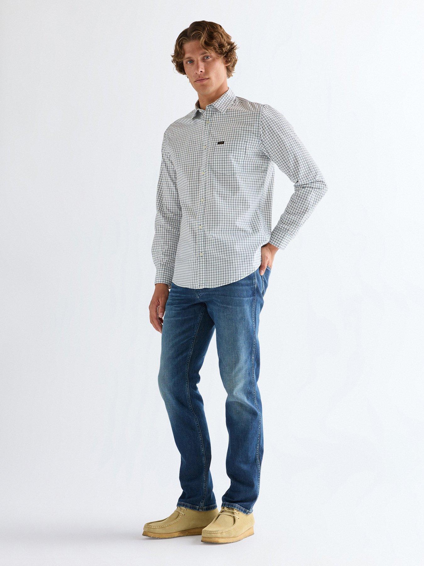 Image 3 of 5 of Wrangler Greensboro Regular Straight Jeans - Dark Blue