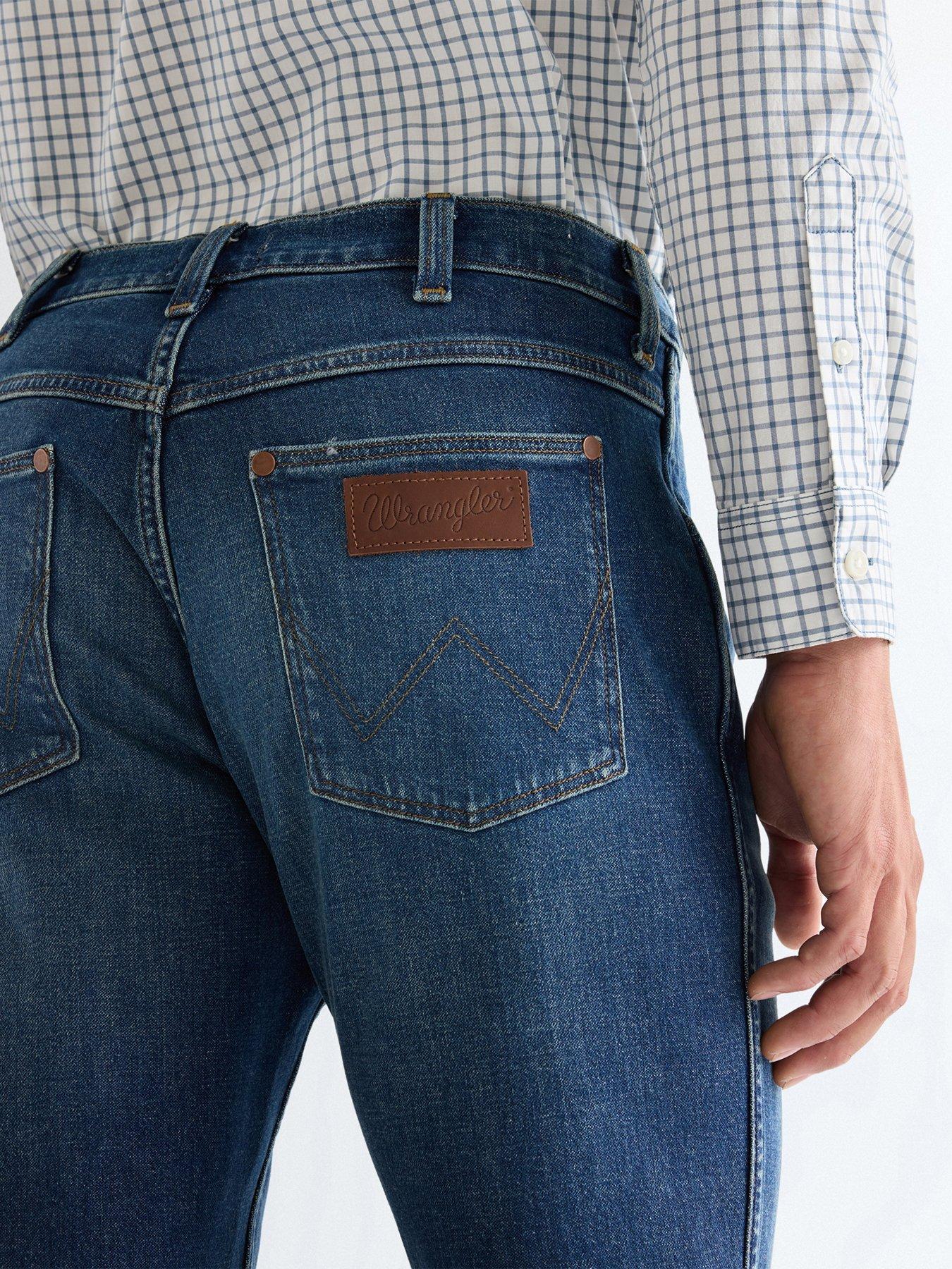 Image 4 of 5 of Wrangler Greensboro Regular Straight Jeans - Dark Blue
