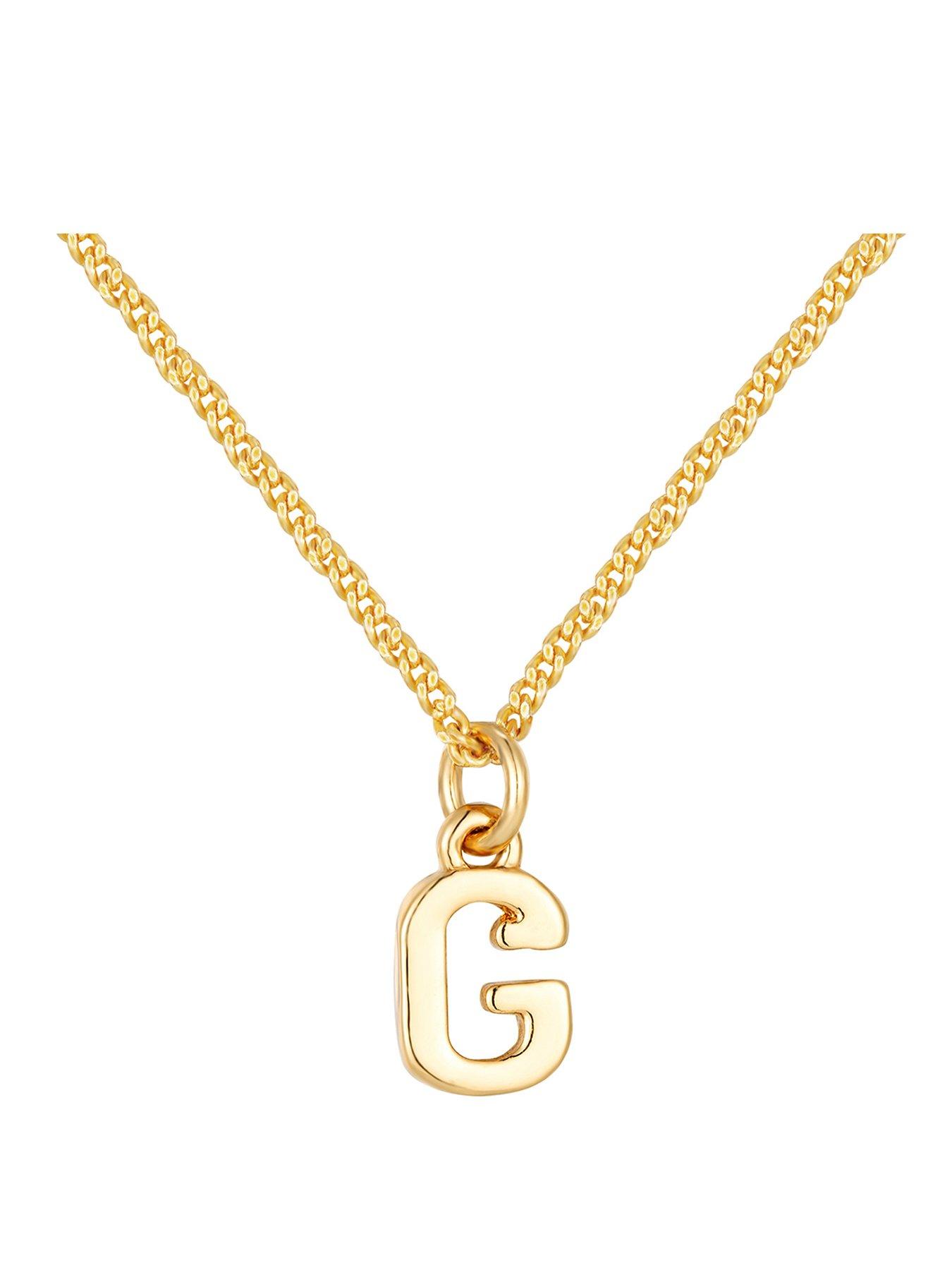 Image 1 of 7 of The Love Collection Womens Initial Pendant 18 Inch Chain Gift Box Necklace - Gold