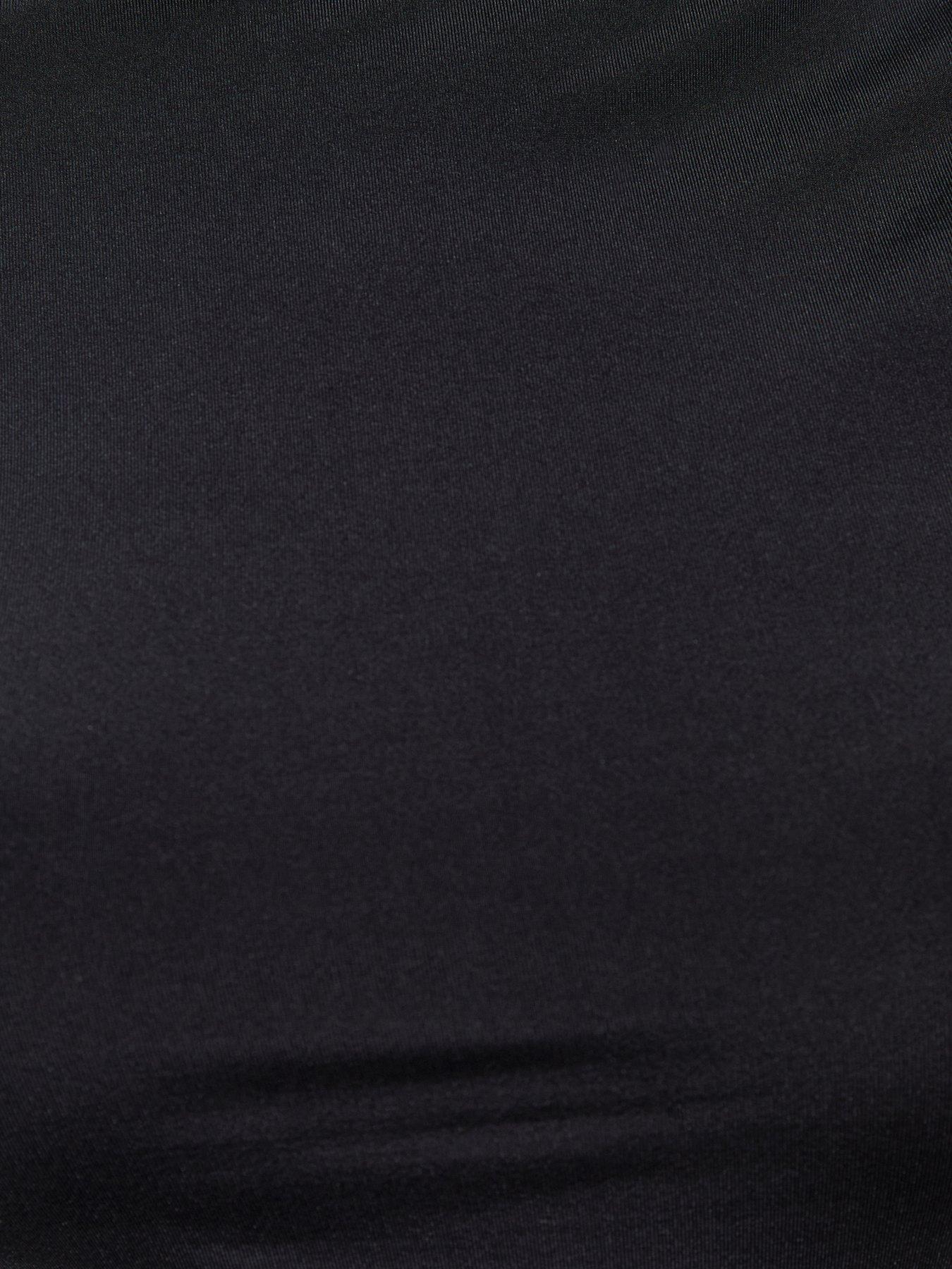 Image 7 of 7 of New Look Black Slinky Draped High Neck Long Sleeve Bodysuit