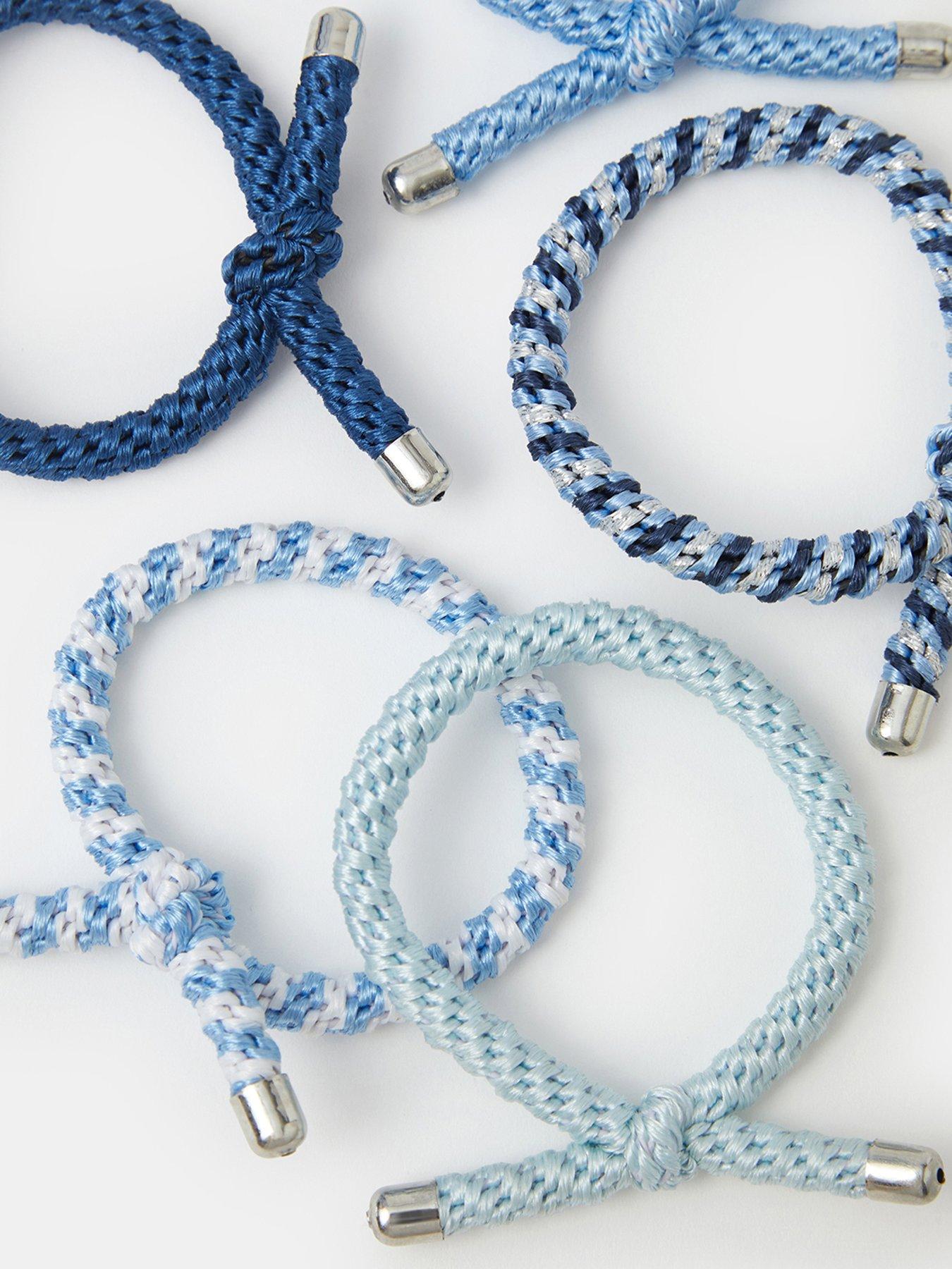Image 2 of 2 of Monsoon Knot Cord Hair Tie Set 5 Pack - Blue