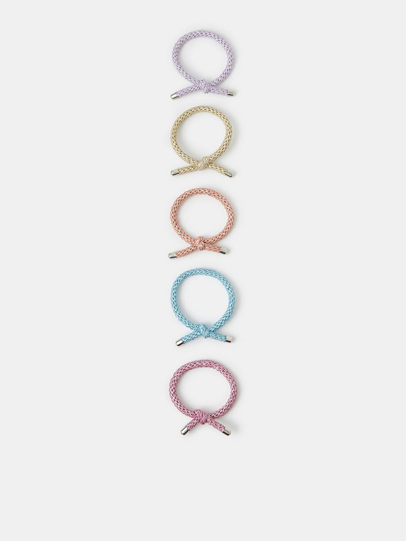 Accessorize Metallic Knot Cord Hair Tie Set 5 Pack - Multi