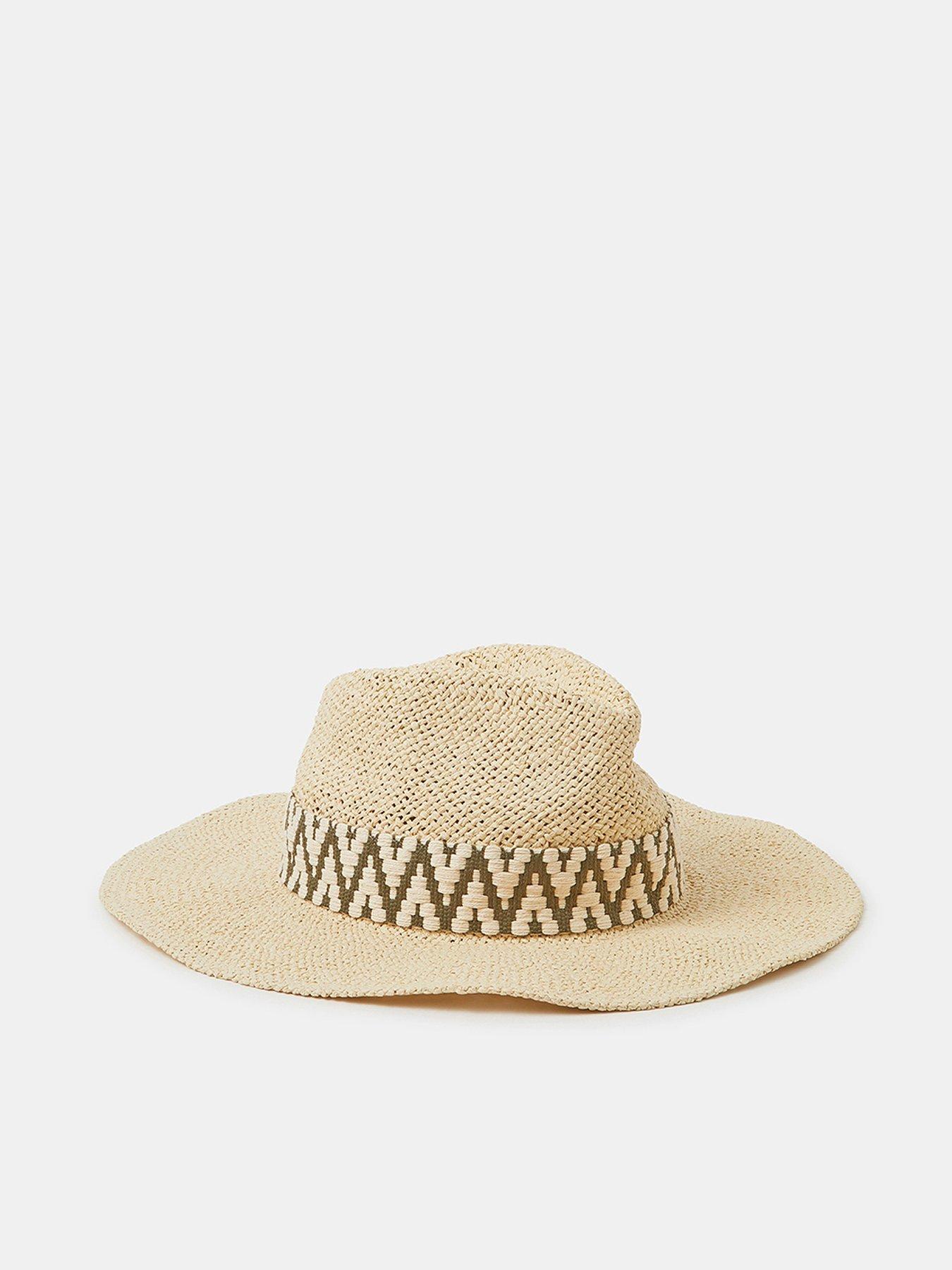 Accessorize Chevron Trim Fedora - Cream