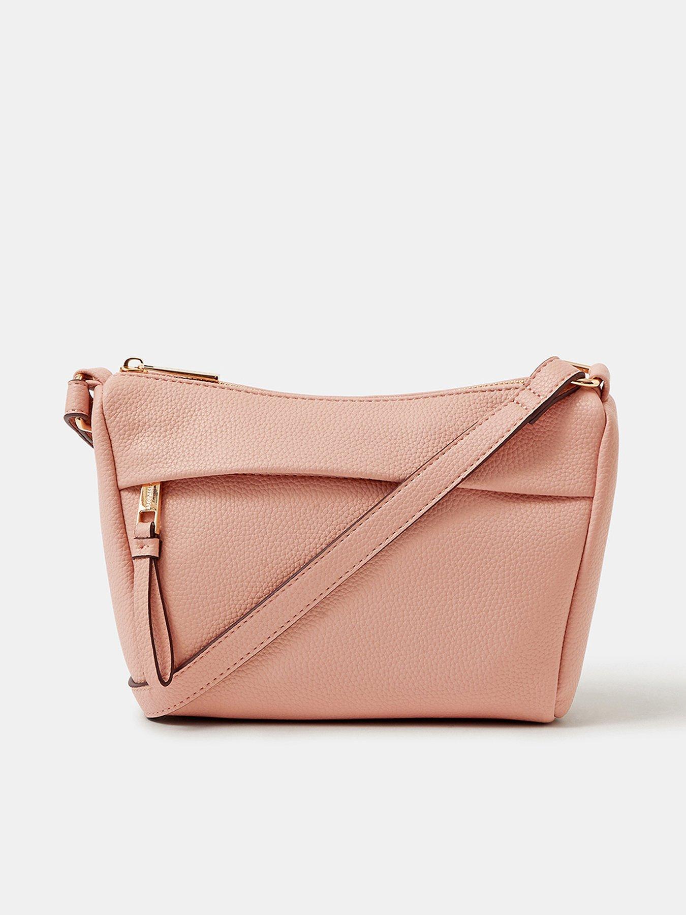 Accessorize Zip Front Crossbody Bag - Pink