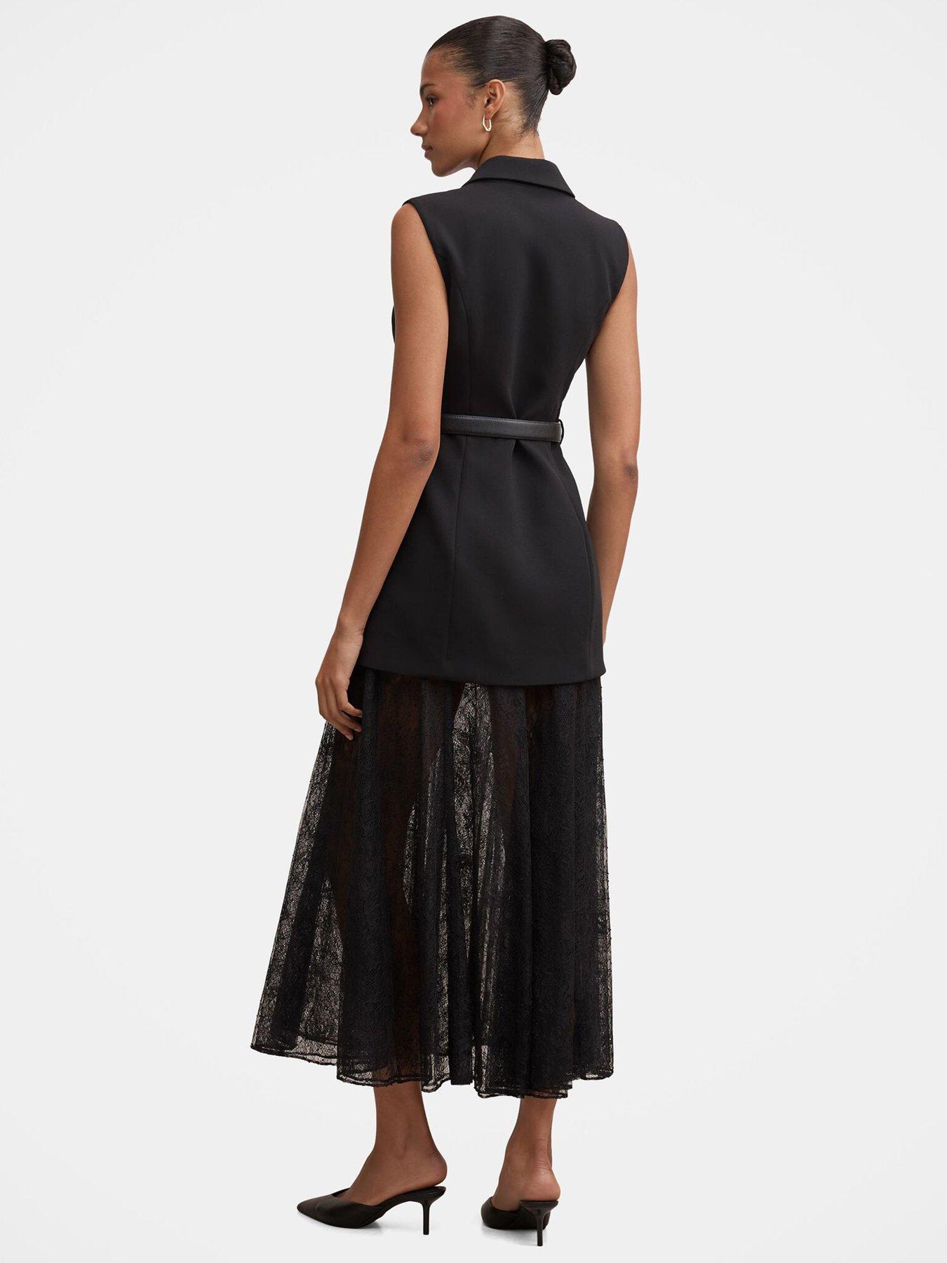 Image 2 of 5 of Forever New Shanae Lace Sleeveless Dress - Black